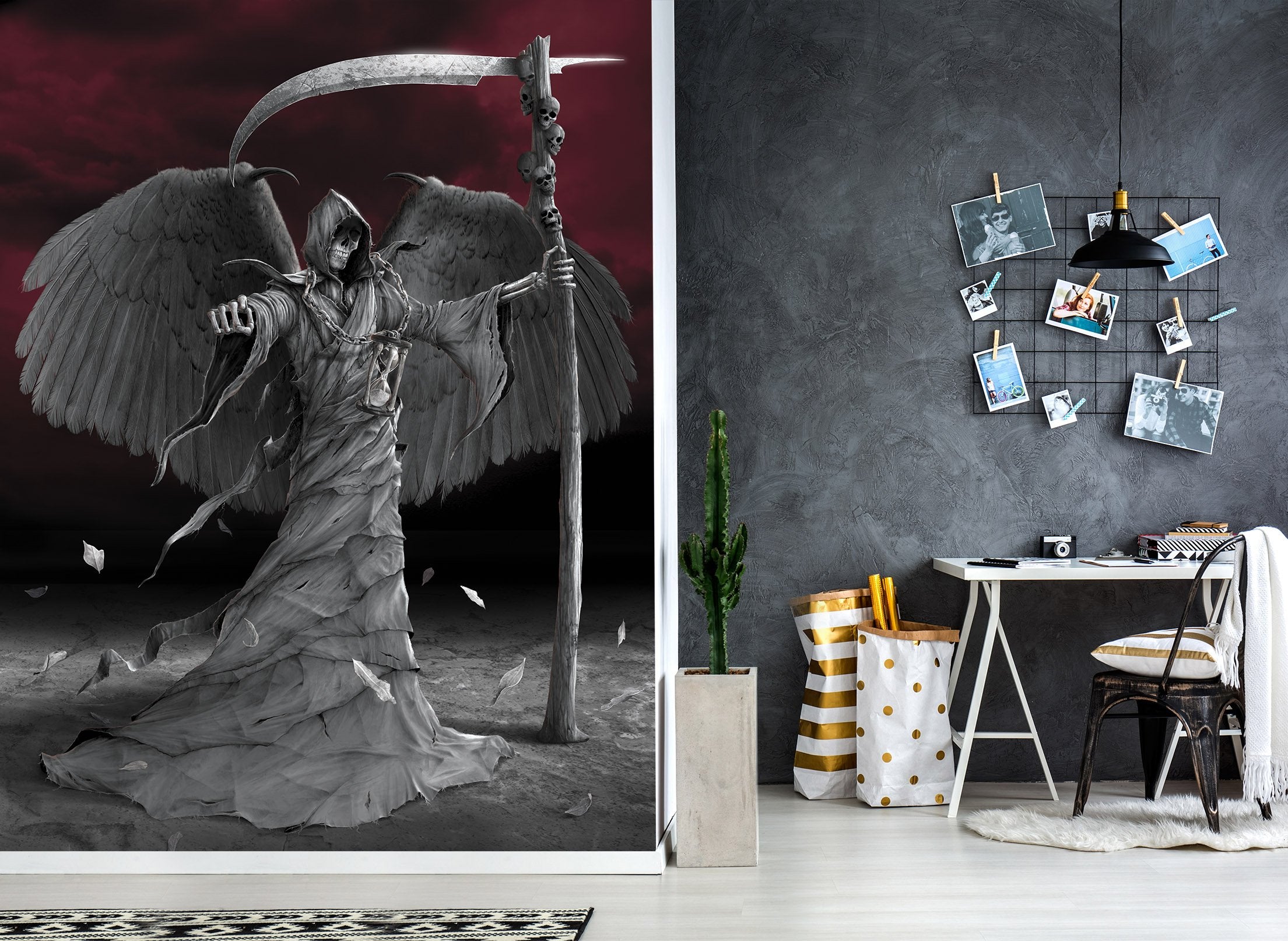 3D Black Angel 1561 Wall Murals Exclusive Designer Vincent Wallpaper AJ Wallpaper 