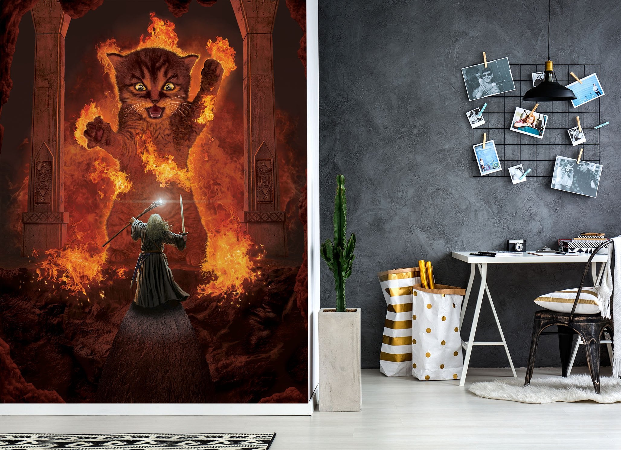 3D Angry Cat 1575 Wall Murals Exclusive Designer Vincent Wallpaper AJ Wallpaper 
