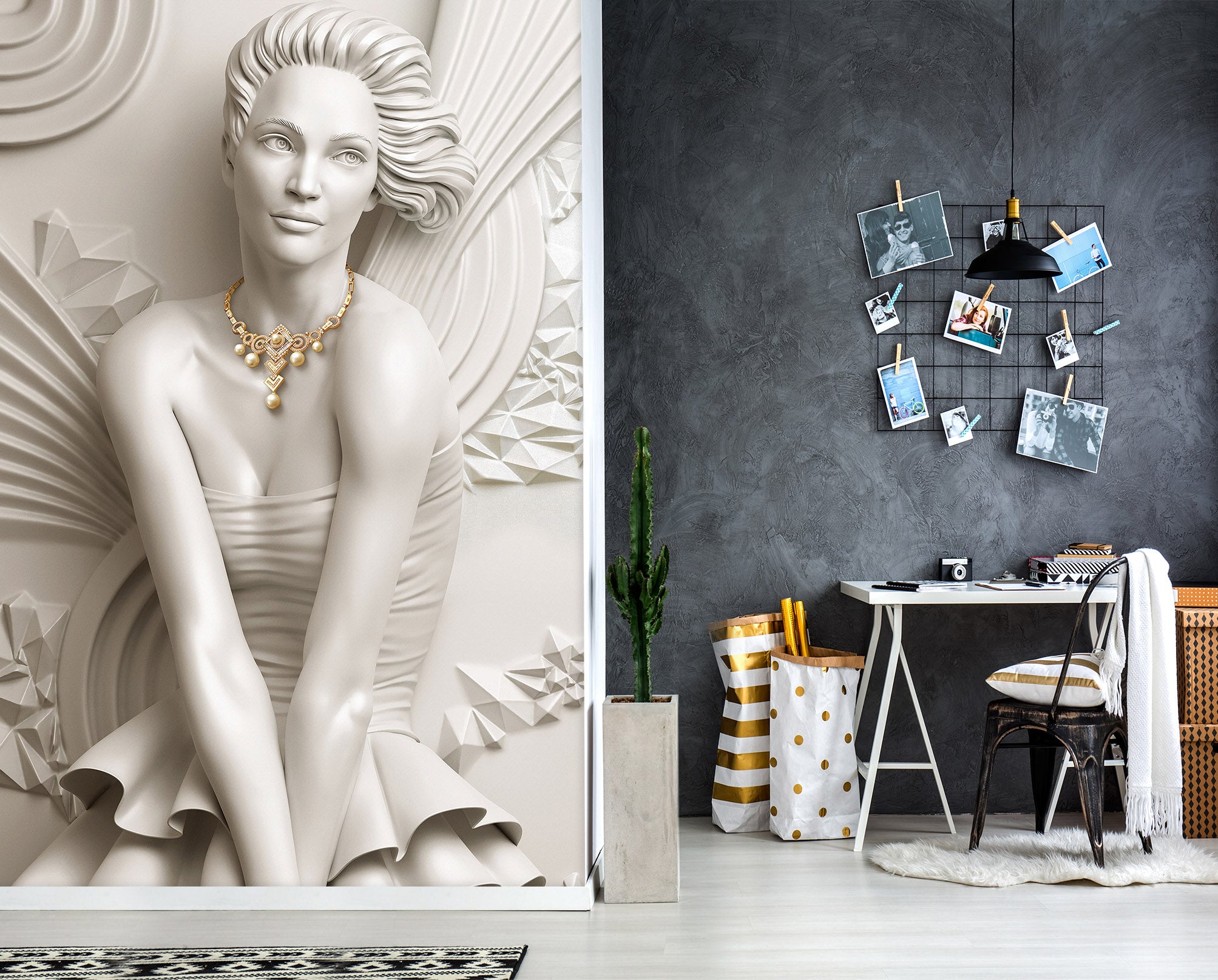 3D Carving Girl 2097 Wall Murals