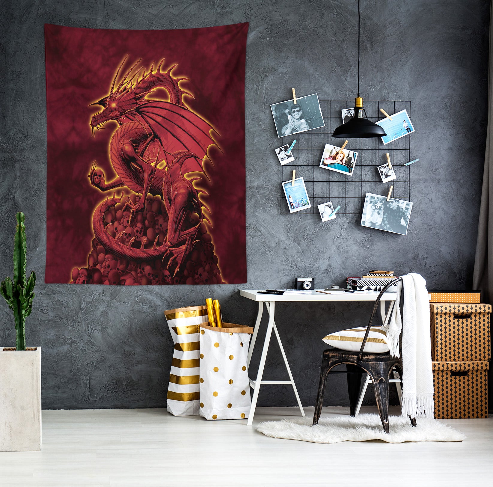 3D Red Dragon 116204 Vincent Tapestry Hanging Cloth Hang