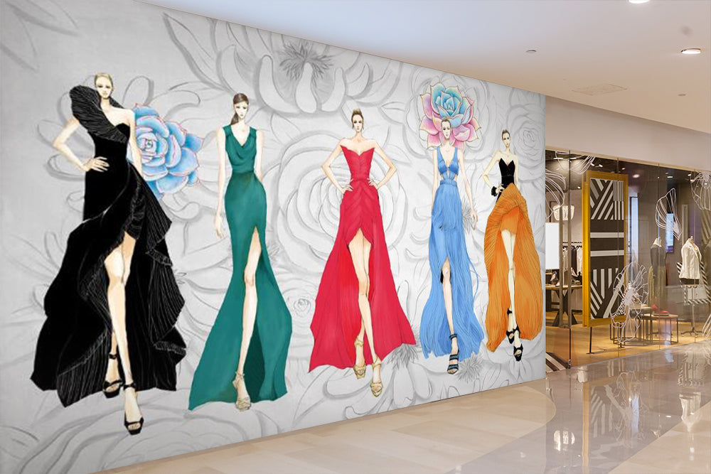 3D Colorful Dress 1599 Wall Murals
