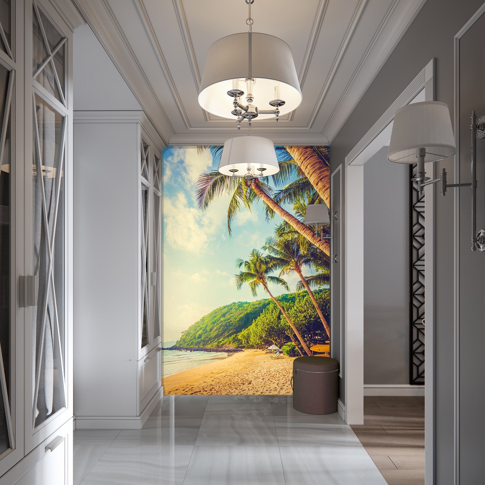 3D Beach Coconut Tree 109 Wall Murals Wallpaper AJ Wallpaper 