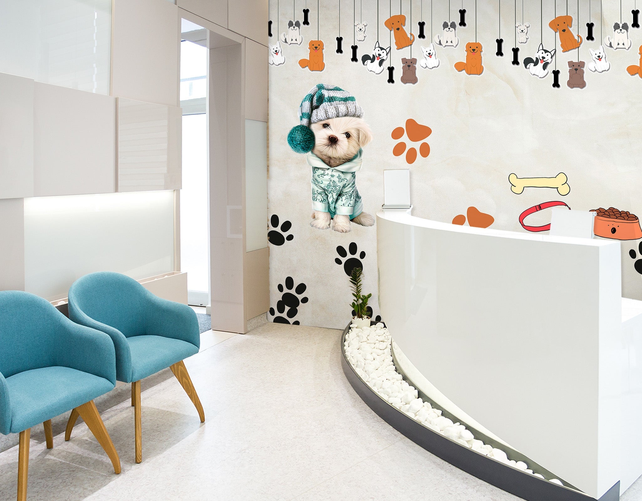 3D Dog Pendant 027 Wall Murals Wallpaper AJ Wallpaper 2 