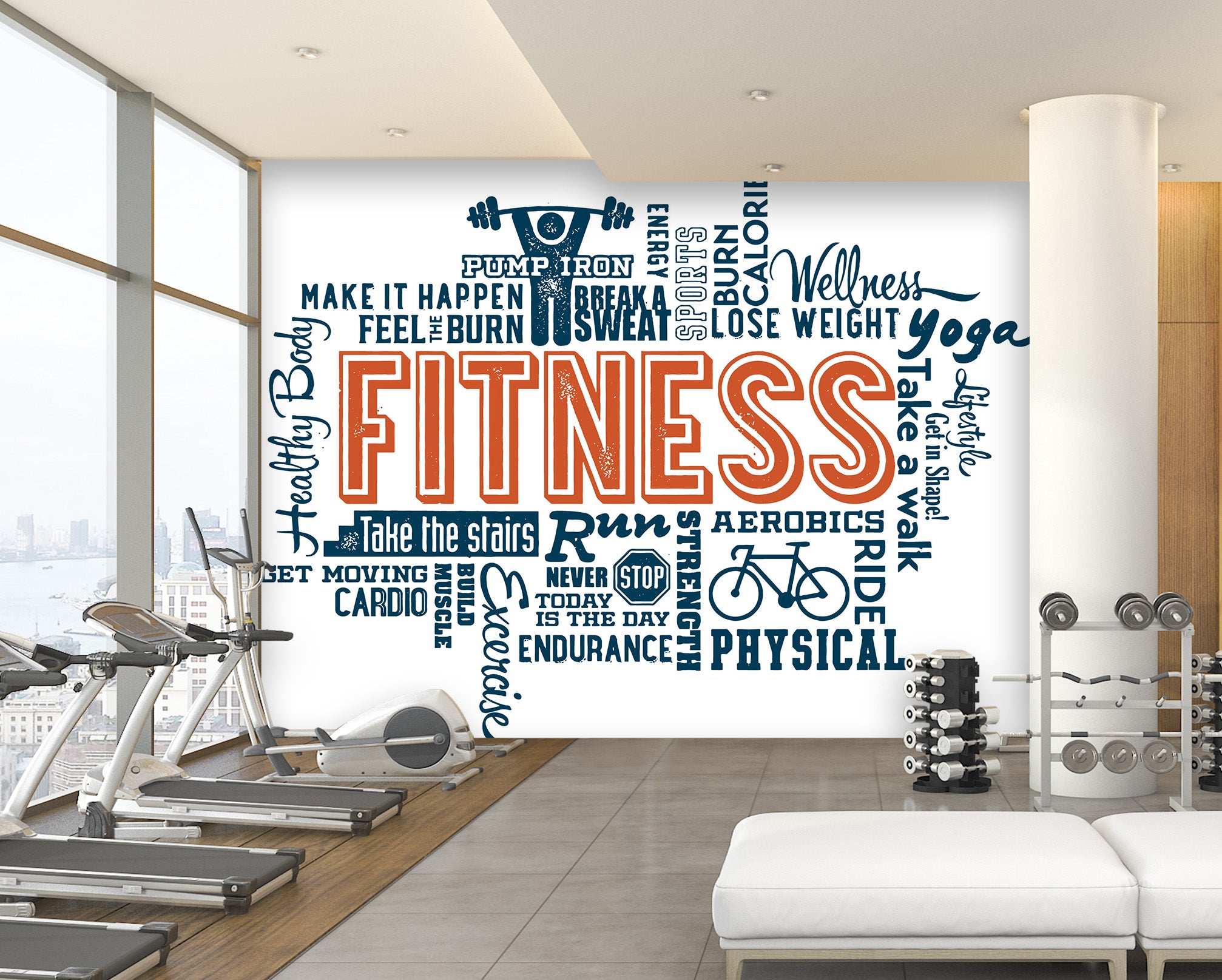 3D Fitness Letters 249 Wall Murals