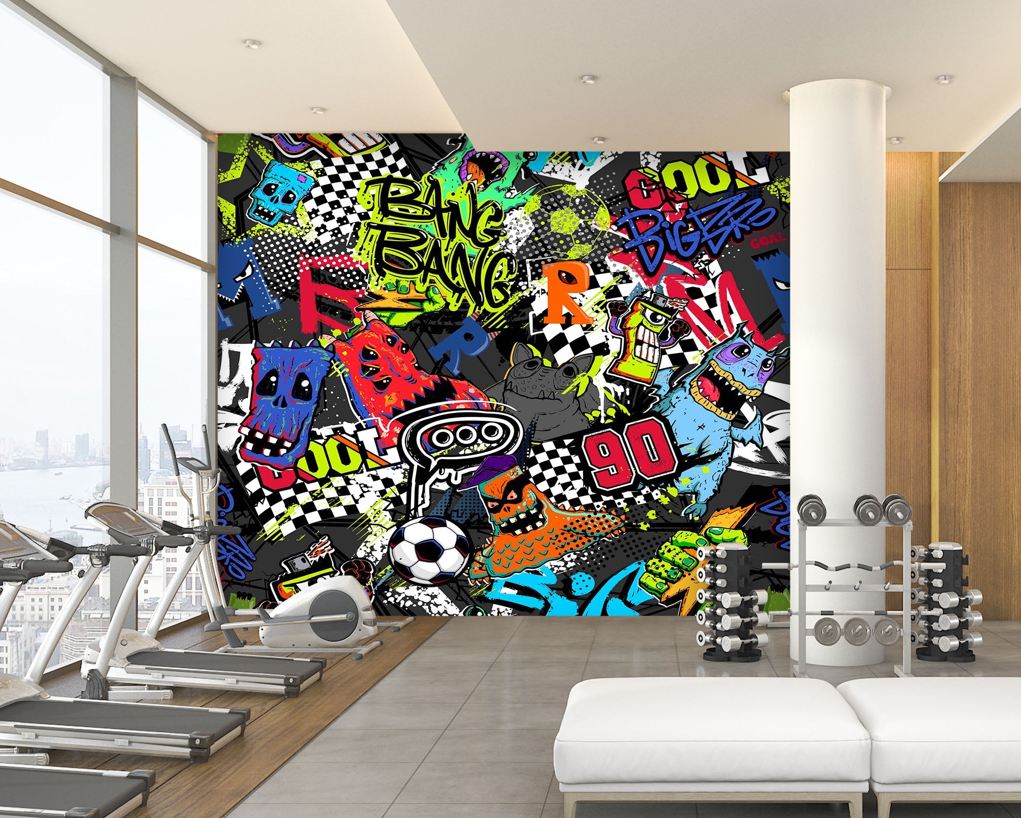 3D Color Graffiti 111 Wall Murals Wallpaper AJ Wallpaper 2 