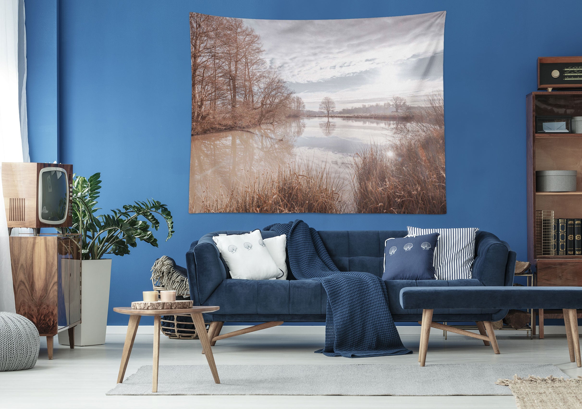 3D Tree River 116152 Assaf Frank Tapestry Hanging Cloth Hang