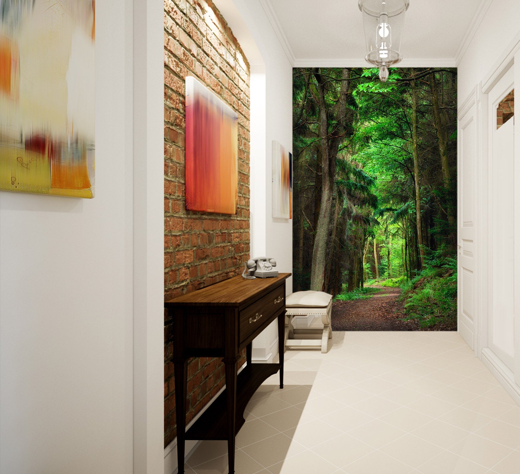 3D Forest Road 107 Wall Murals Wallpaper AJ Wallpaper 