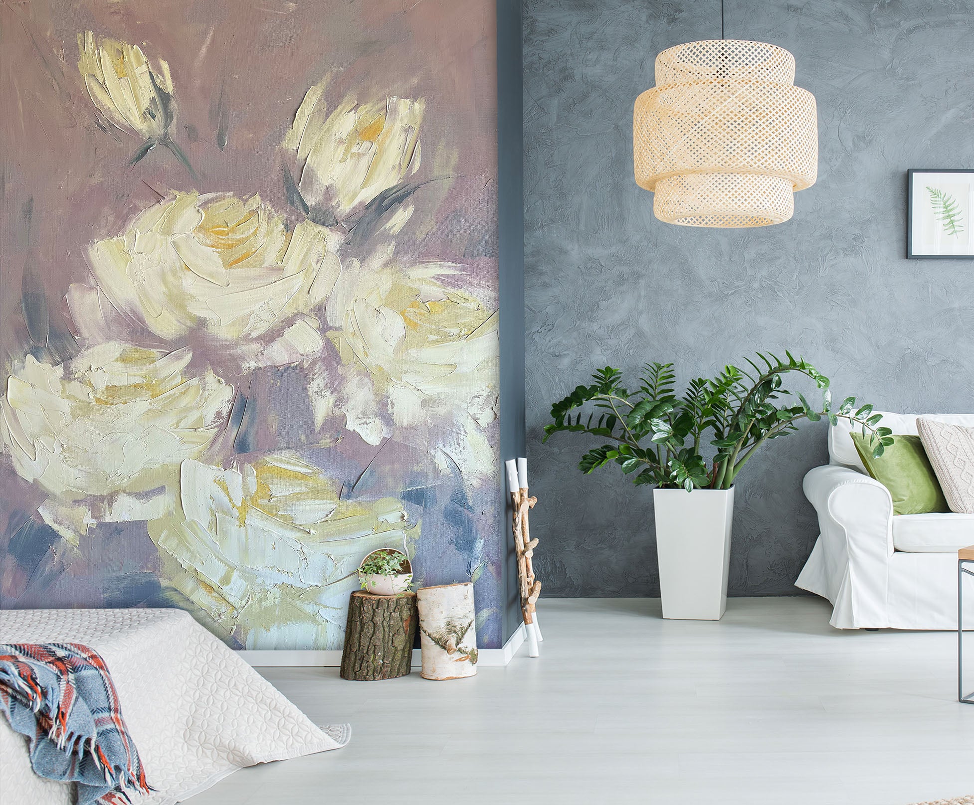 3D White Rose 2631 Skromova Marina Wall Mural Wall Murals