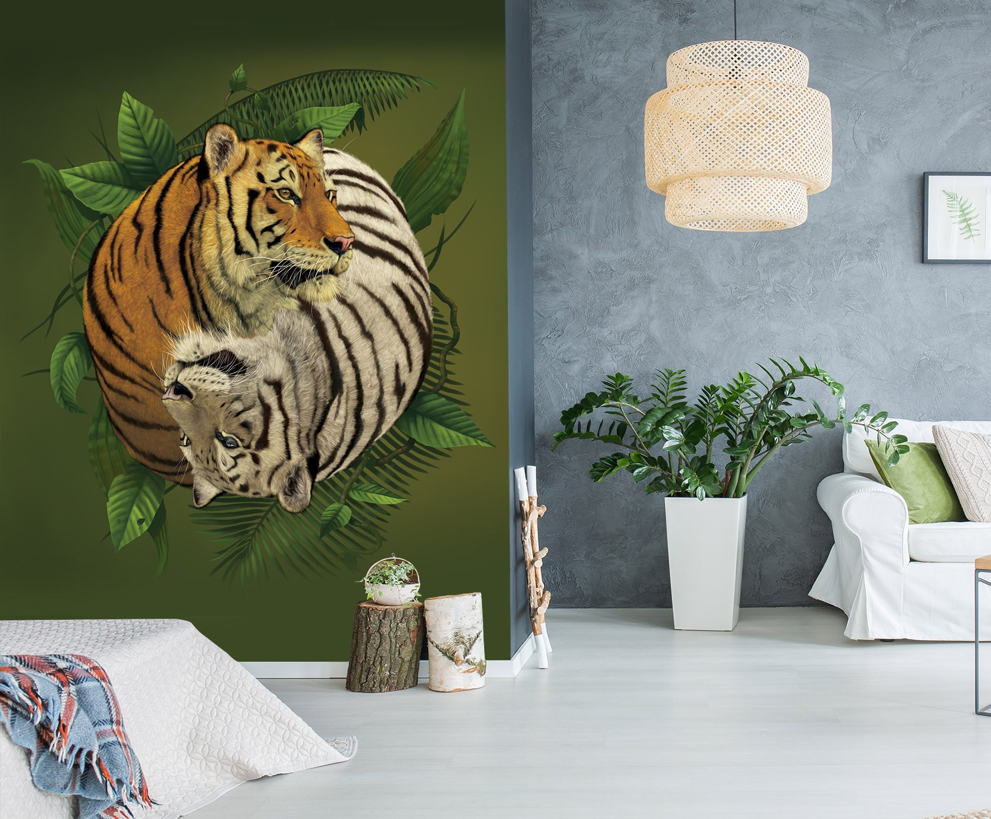 3D Tiger 1558 Wall Murals Exclusive Designer Vincent Wallpaper AJ Wallpaper 