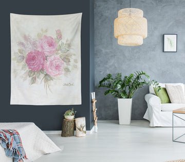 3D Rose Flower Pink 111210 Debi Coules Tapestry Hanging Cloth Hang