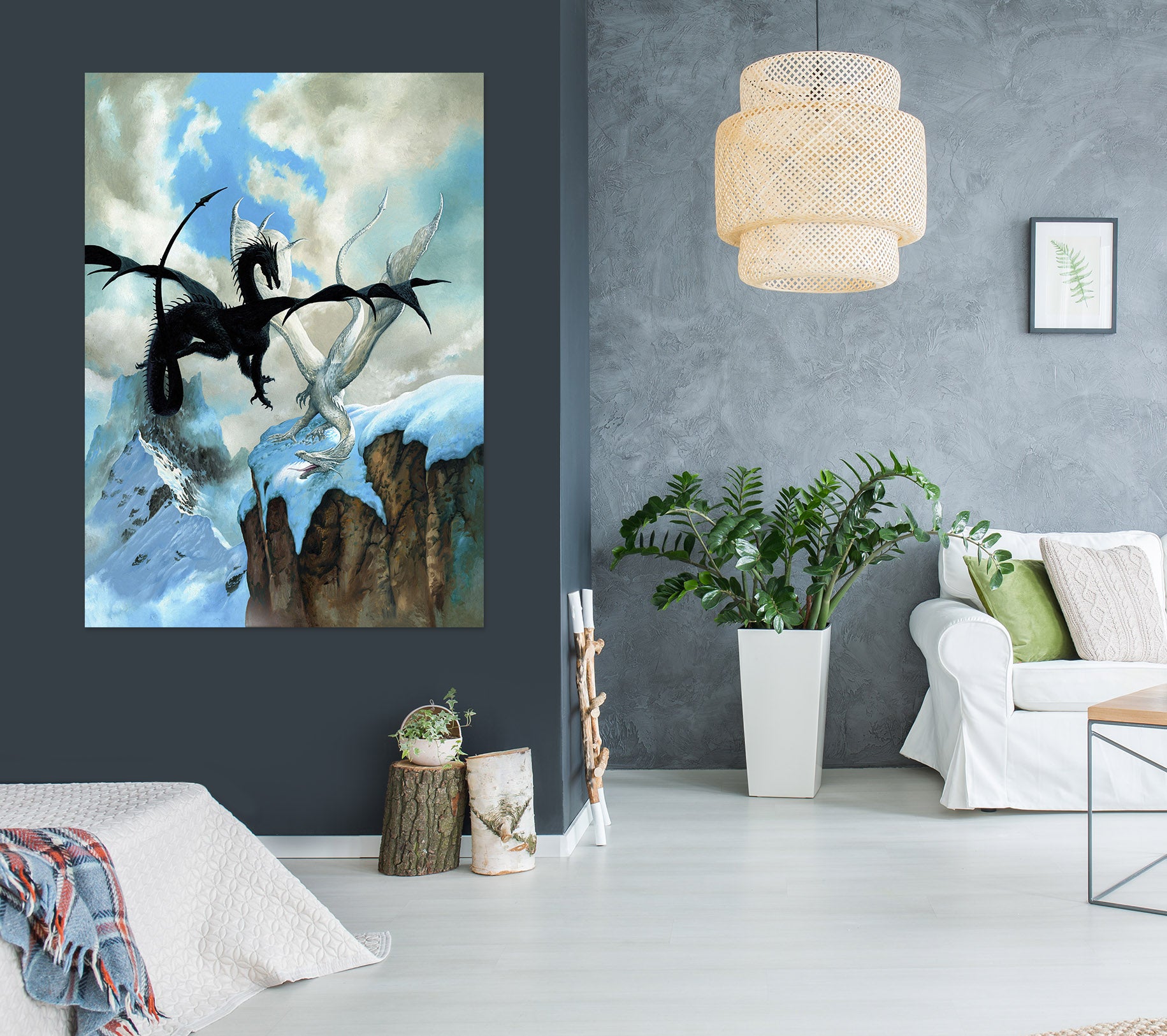 3D Black White Dragon 8122 Ciruelo Wall Sticker