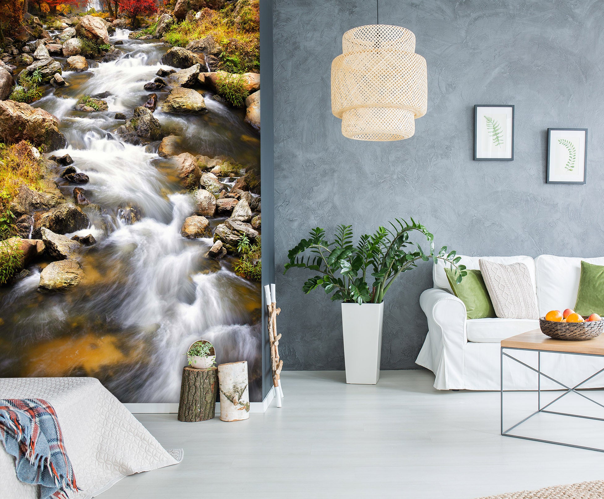 3D Stream Water 1969 Wall Murals