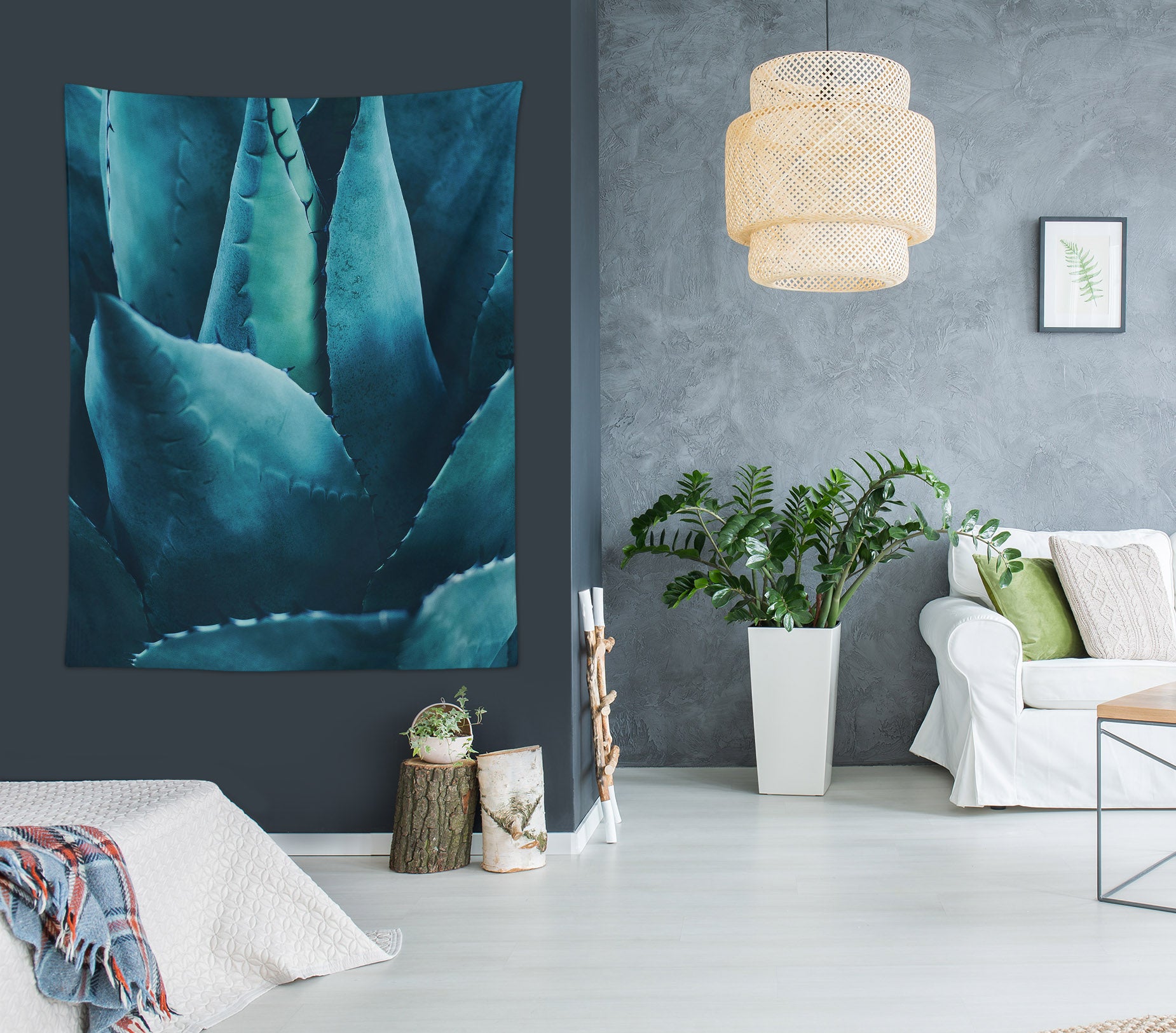 3D Blue Aloe Vera 871 Boris Draschoff Tapestry Hanging Cloth Hang