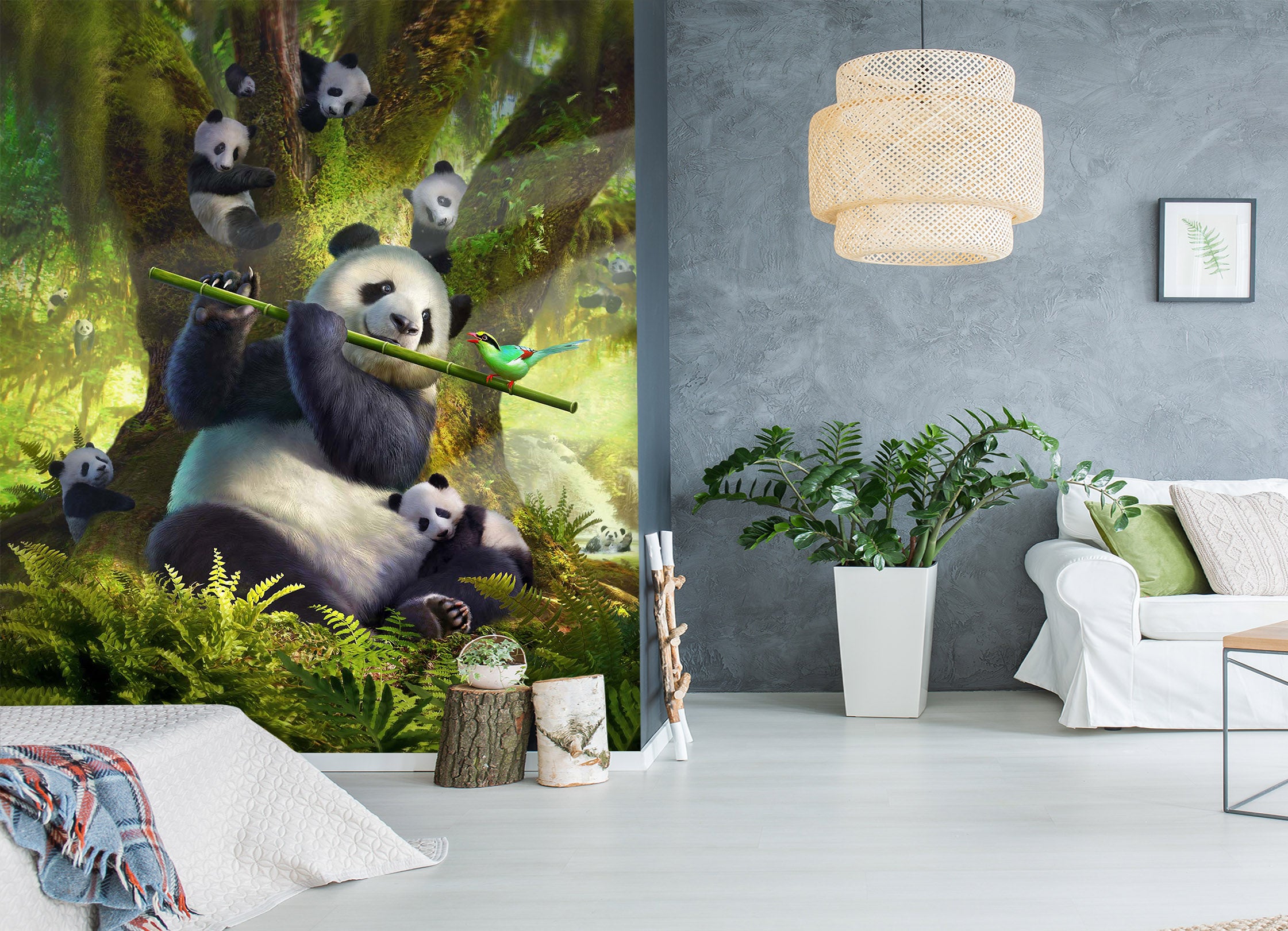 3D Panda Bear 1415 Jerry LoFaro Wall Mural Wall Murals