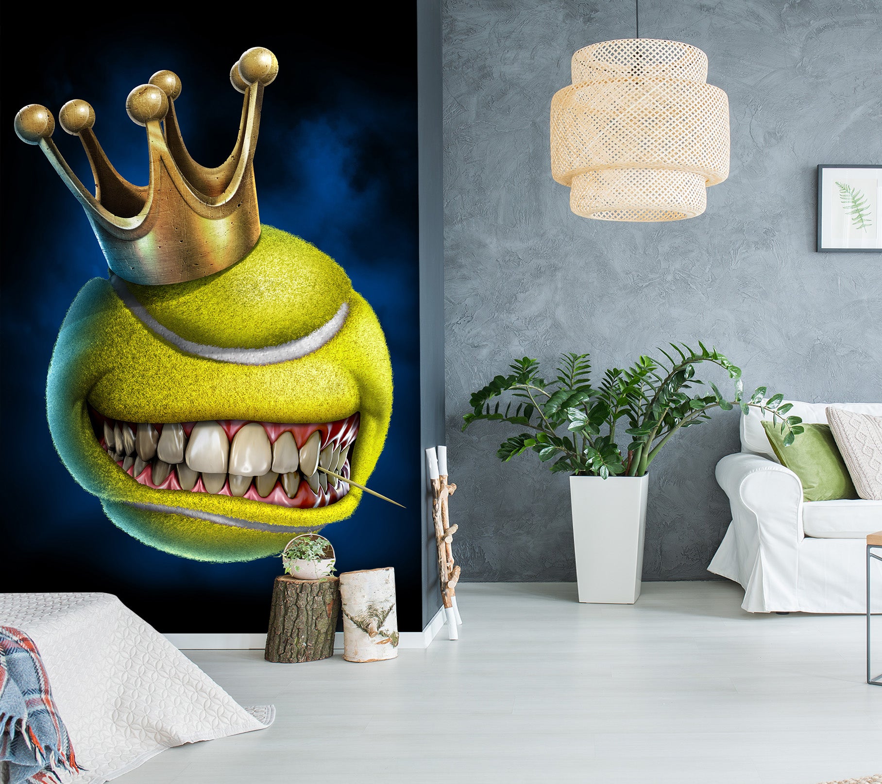 3D Crown Teeth Tennis 5012 Tom Wood Wall Mural Wall Murals