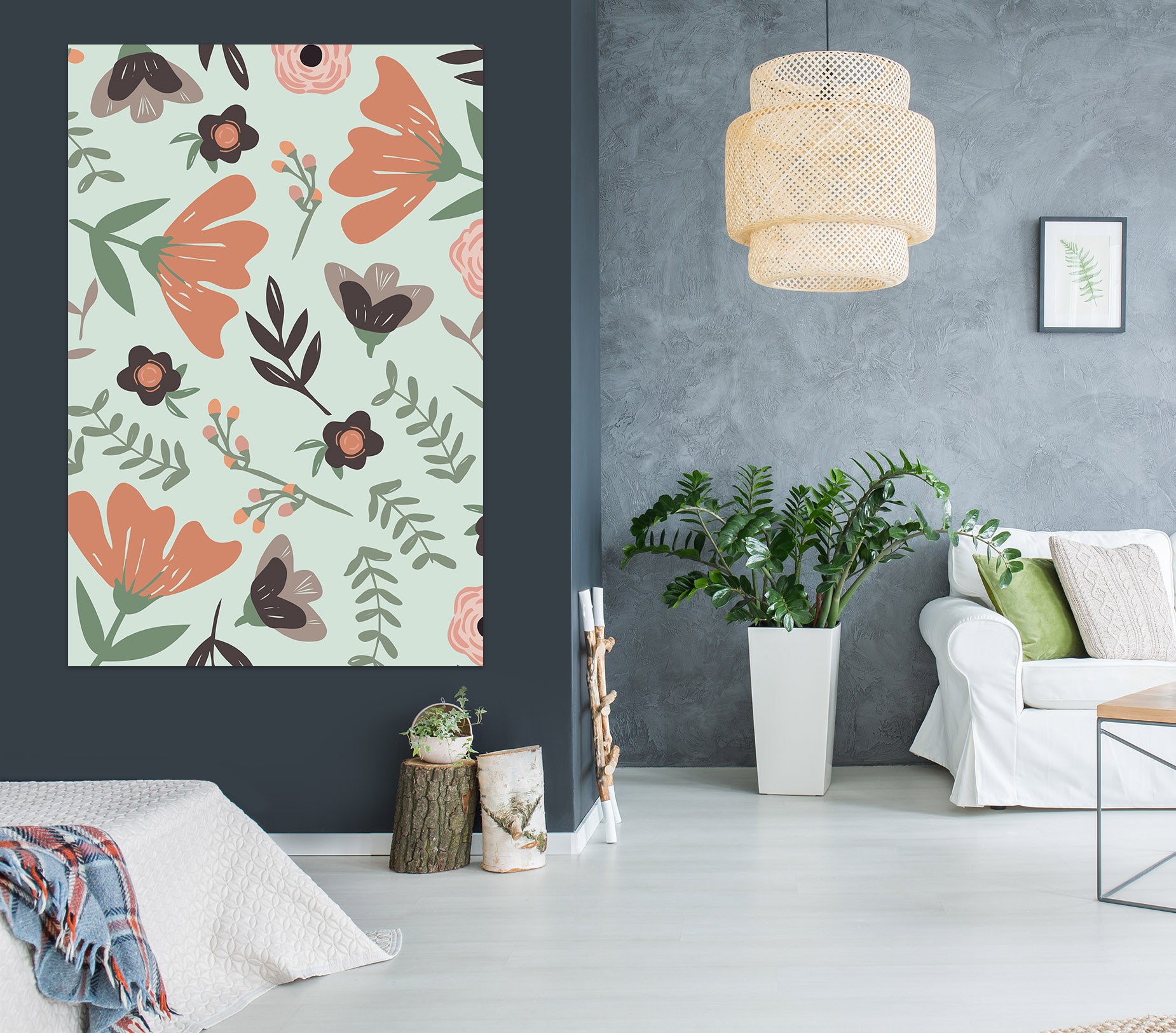 3D Colored Flowers 009 Jillian Helvey Wall Sticker