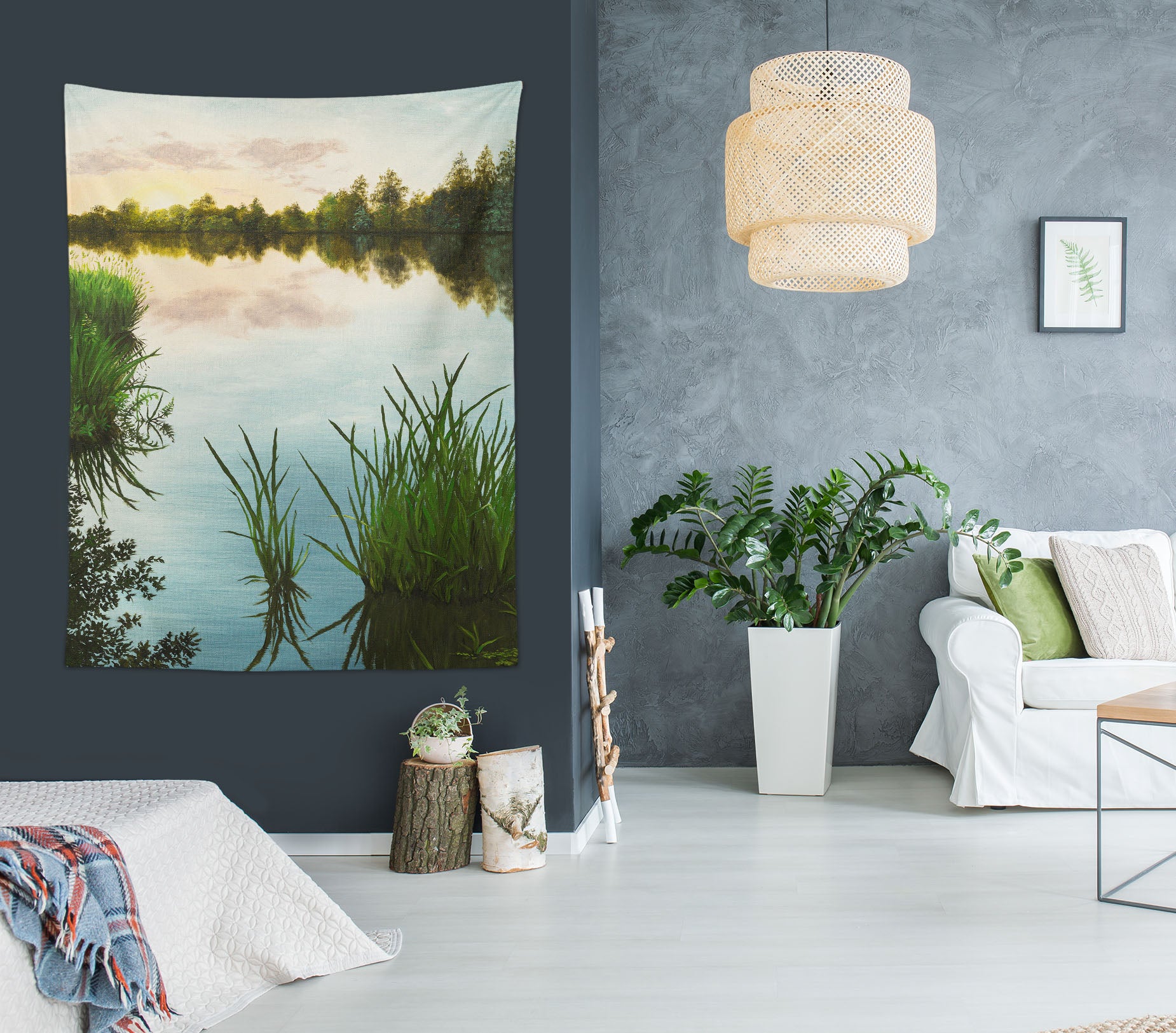 3D Lake Grass 5296 Marina Zotova Tapestry Hanging Cloth Hang