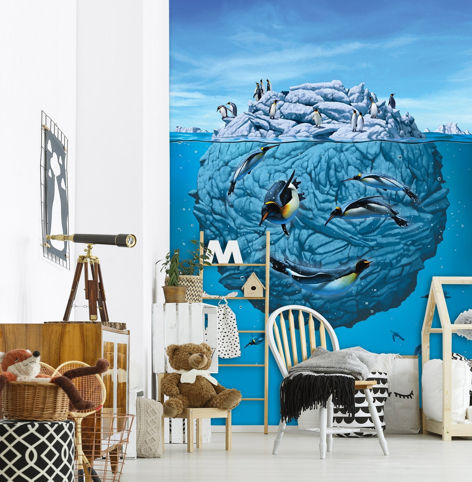 3D Penguin Wink Def 1537 Wall Murals Exclusive Designer Vincent Wallpaper AJ Wallpaper 