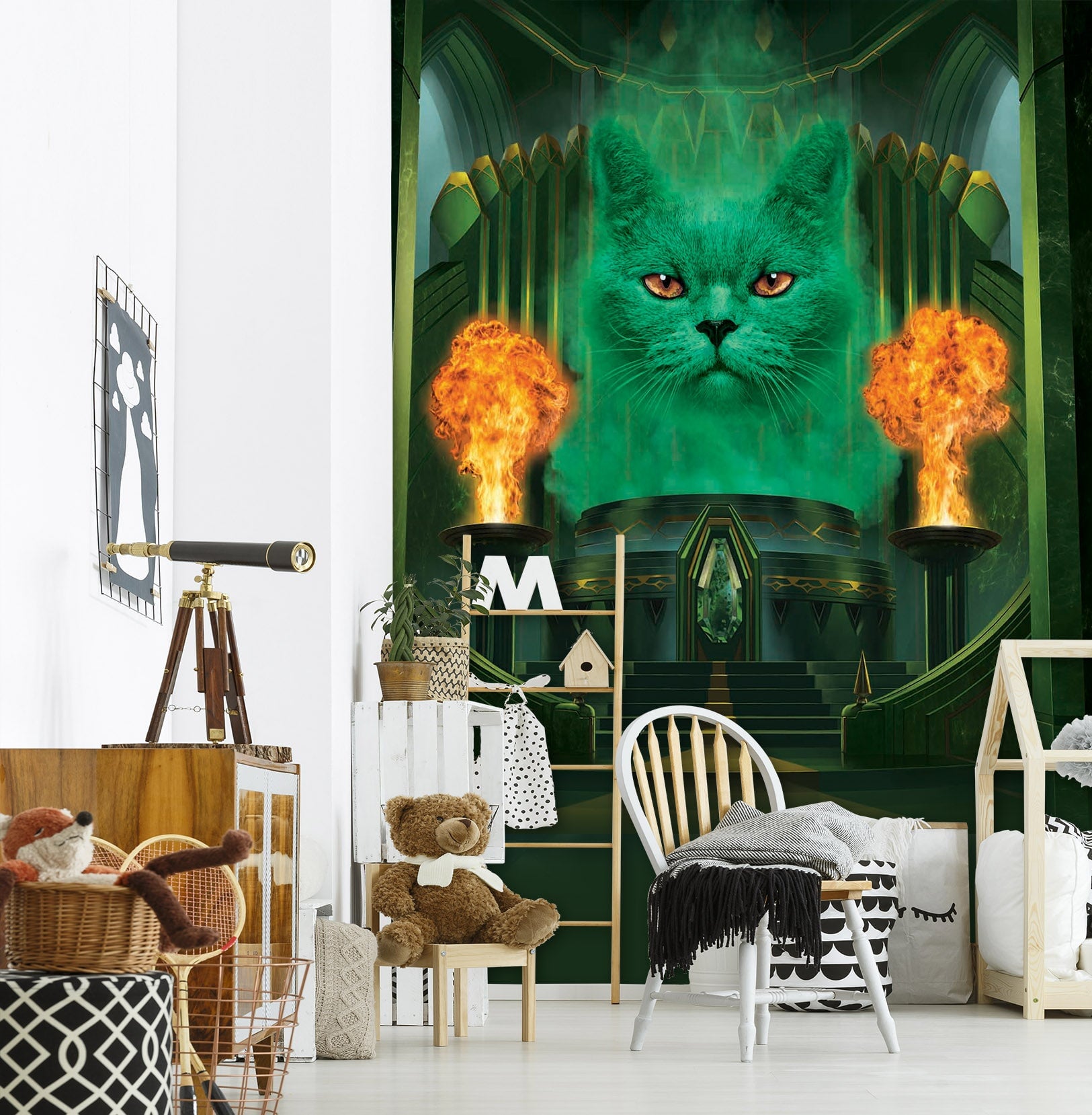 3D Torch Cat 1416 Wall Murals Exclusive Designer Vincent Wallpaper AJ Wallpaper 