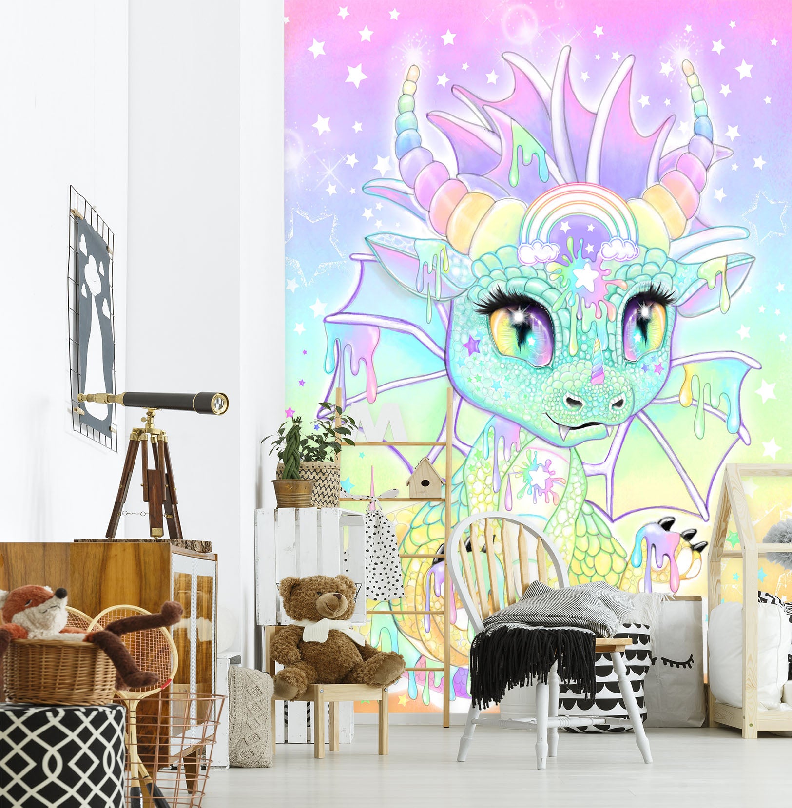 3D Rainbow Cartoon Dragon 8472 Sheena Pike Wall Mural Wall Murals