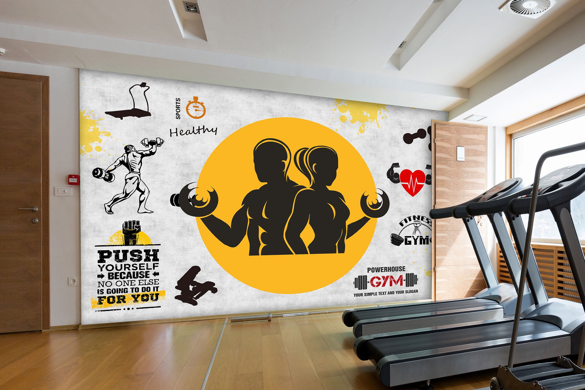 3D Fitness Equipment 051 Wall Murals Wallpaper AJ Wallpaper 2 