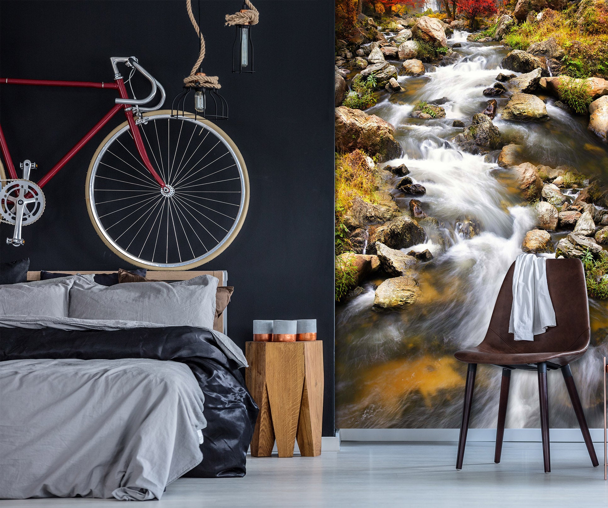 3D Stream Water 1969 Wall Murals