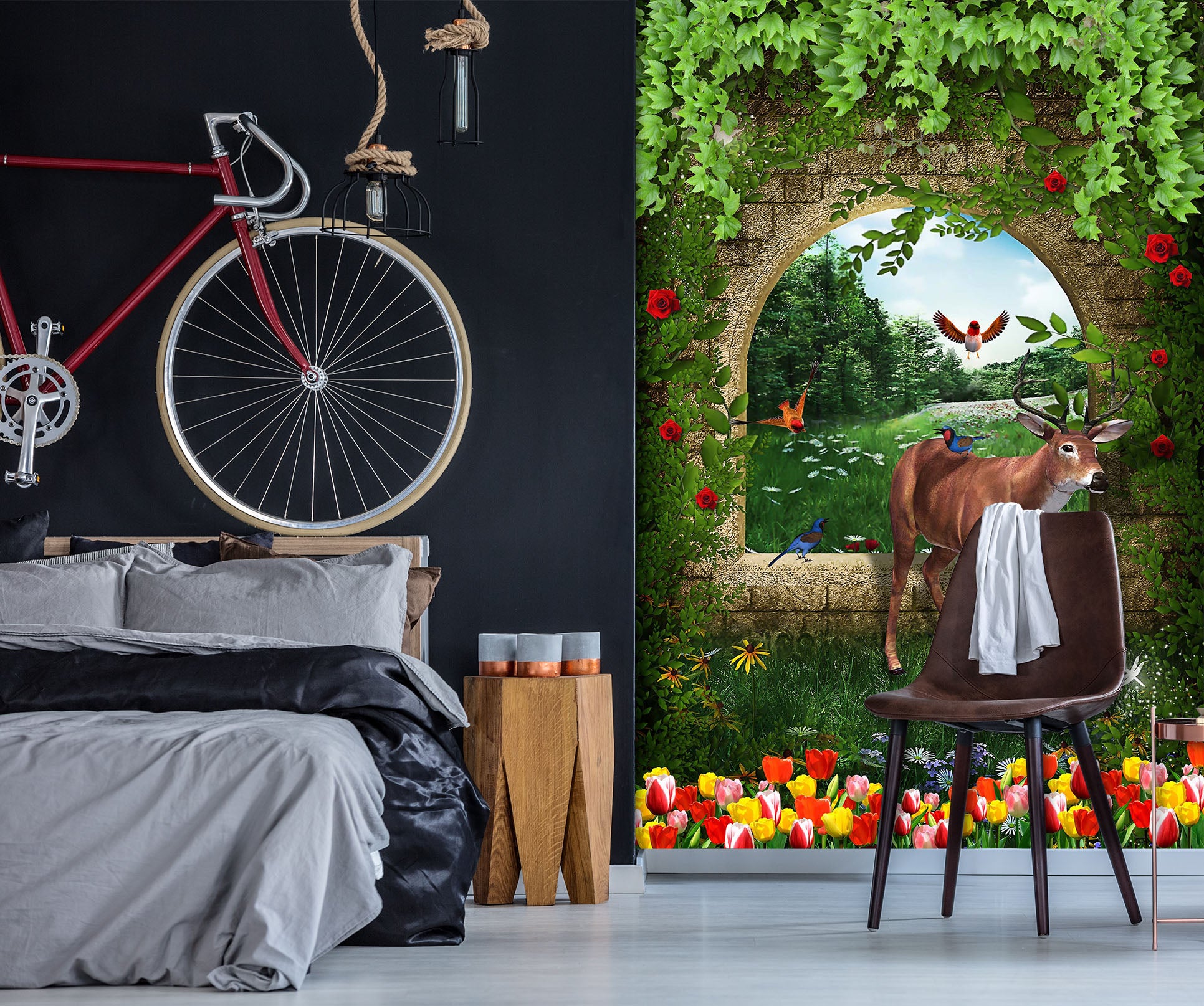 3D Forest Fawn 1963 Wall Murals