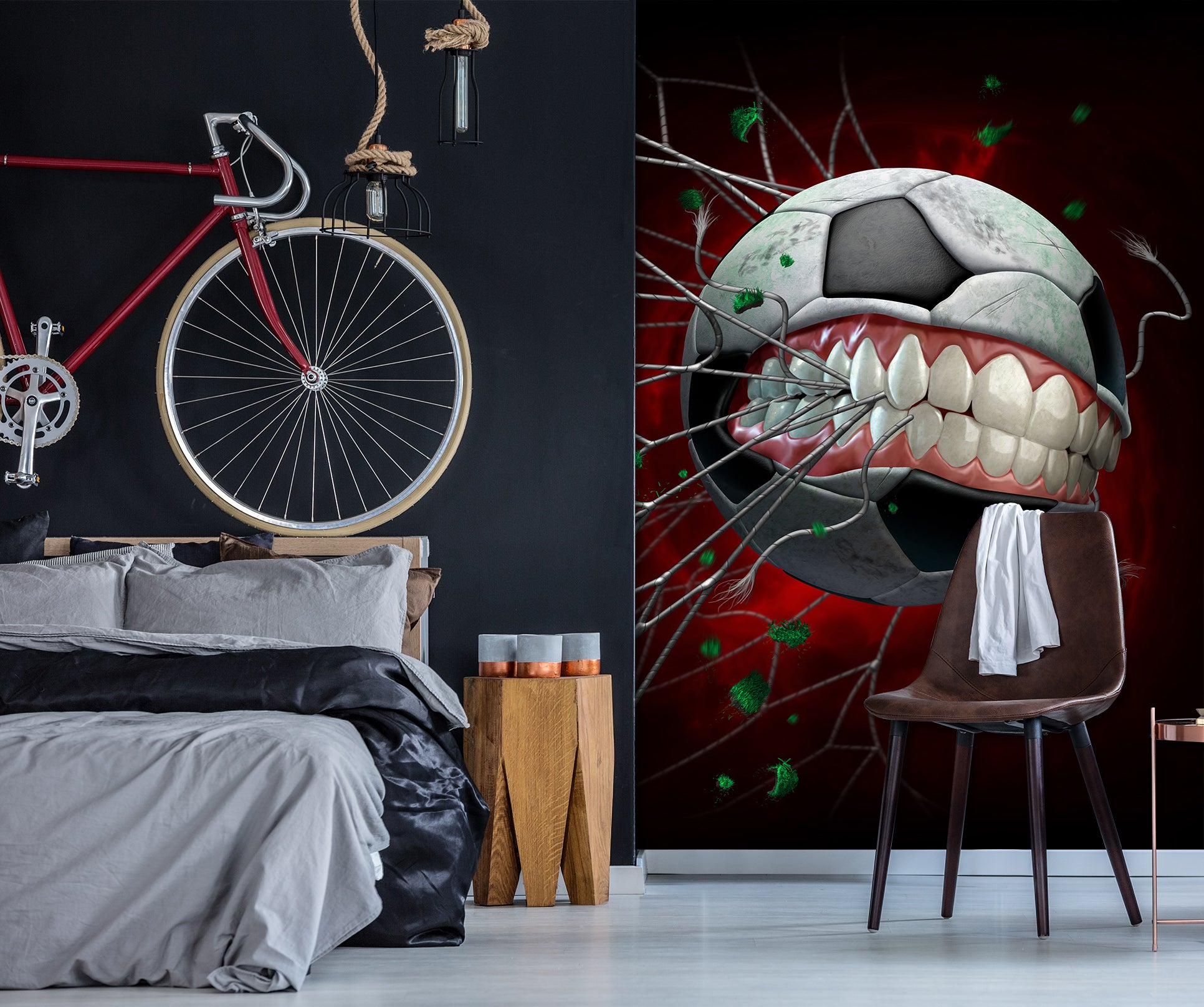 3D Teeth Football Net 5013 Tom Wood Wall Mural Wall Murals
