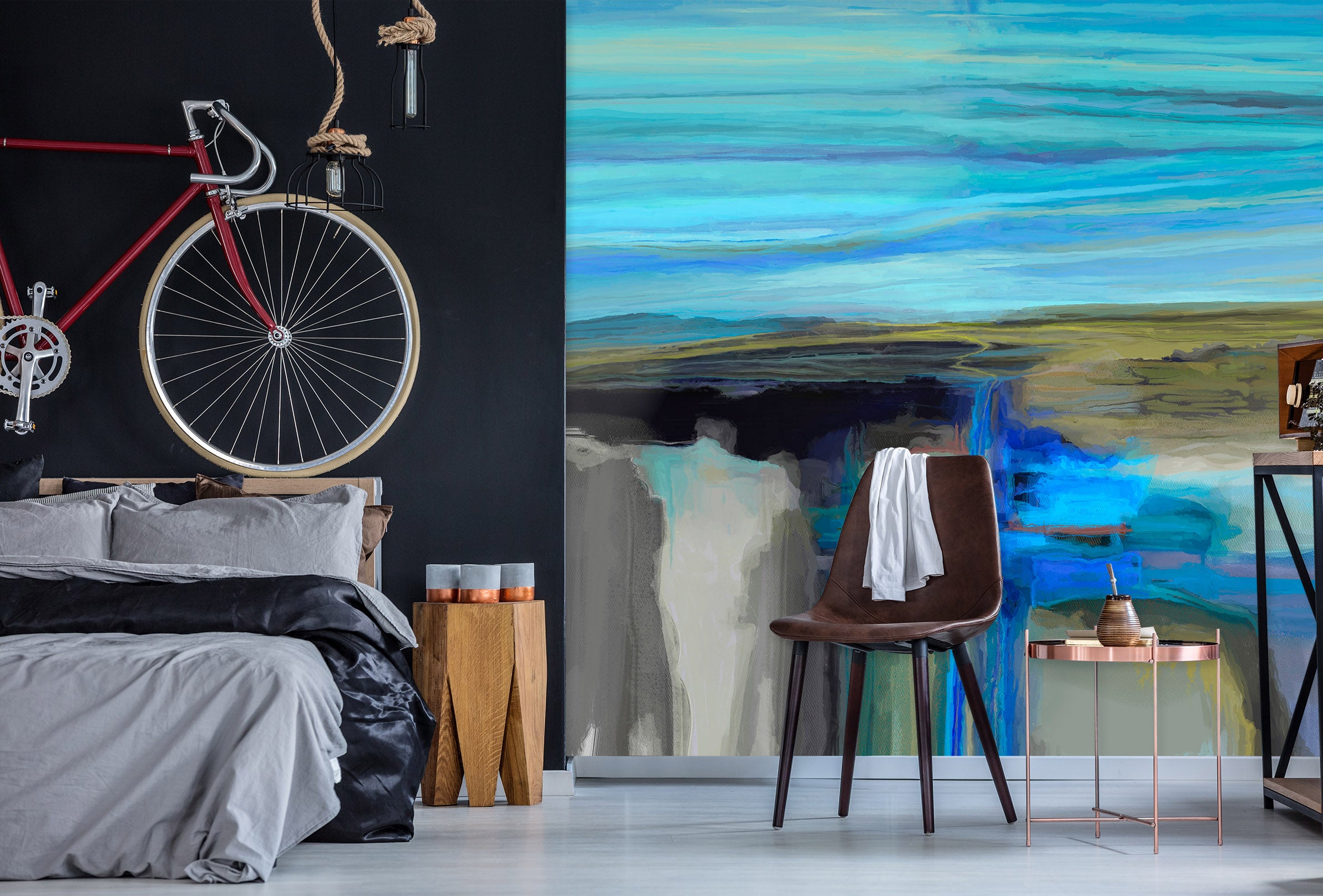 3D Blue Lake 1426 Michael Tienhaara Wall Mural Wall Murals