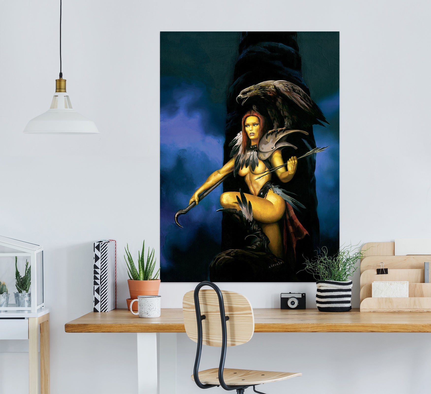 3D Eagle Woman 8102 Ciruelo Wall Sticker