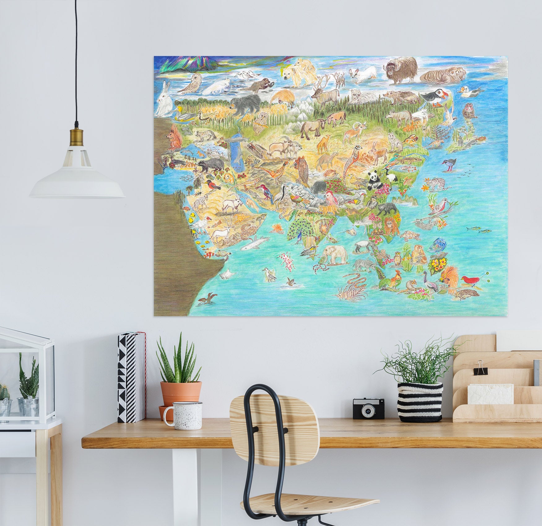 3D Africa Nautical Map 001 Michael Sewell Wall Sticker