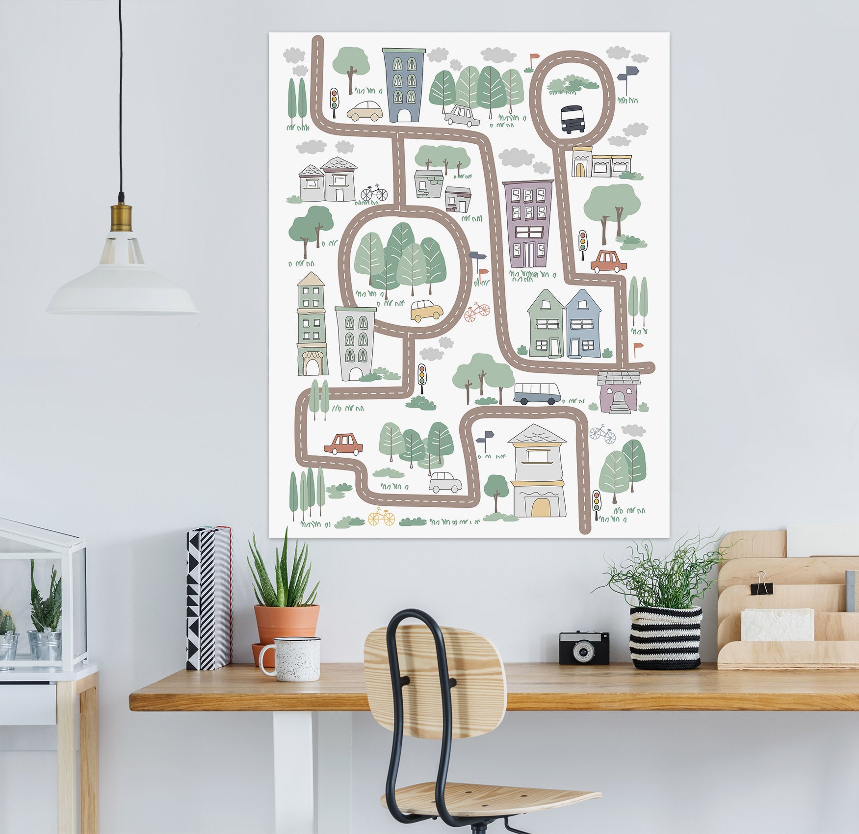 3D Cartoon Map 002 Jillian Helvey Wall Sticker