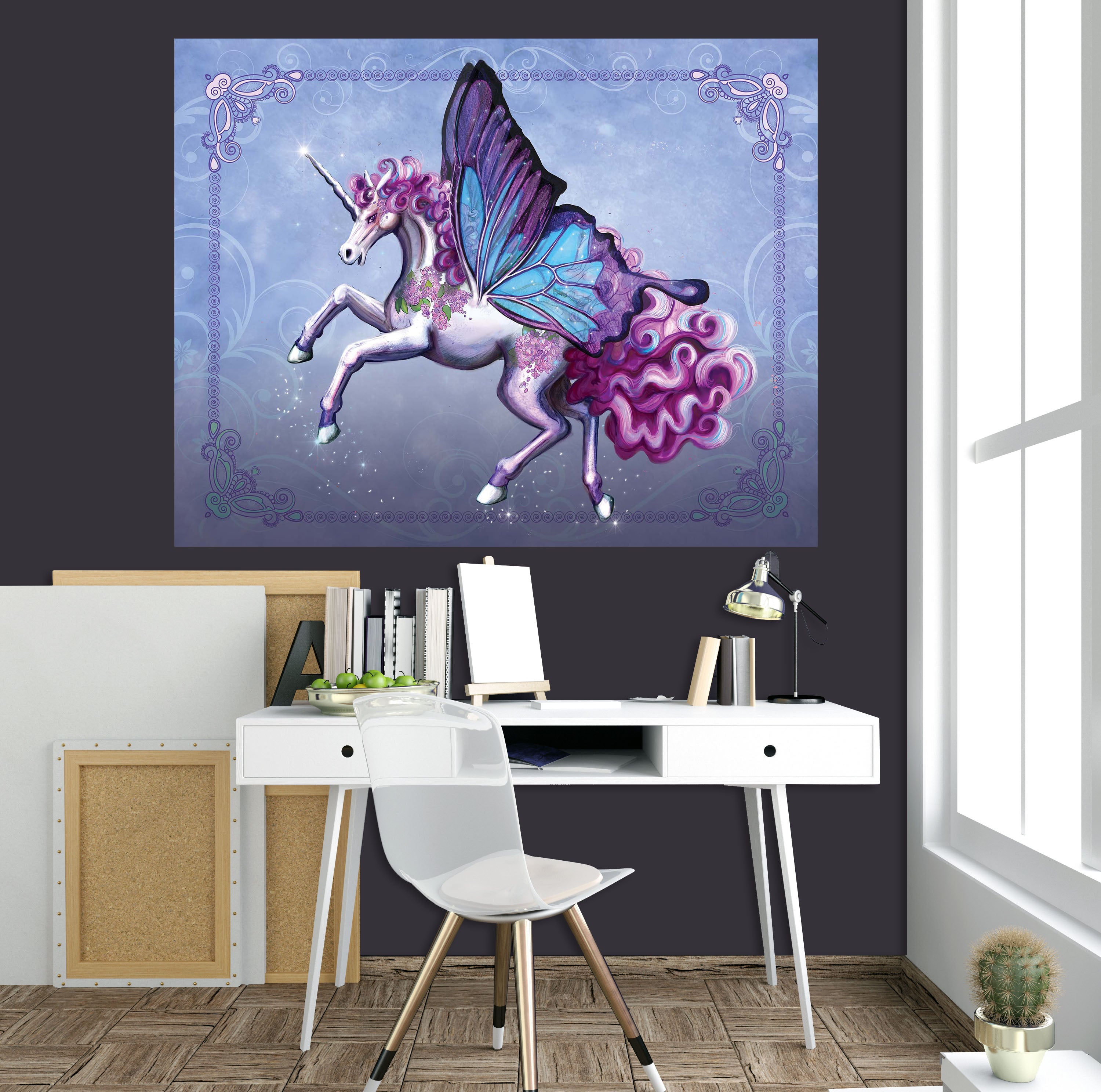 3D Wing Horse 103 Rose Catherine Khan Wall Sticker