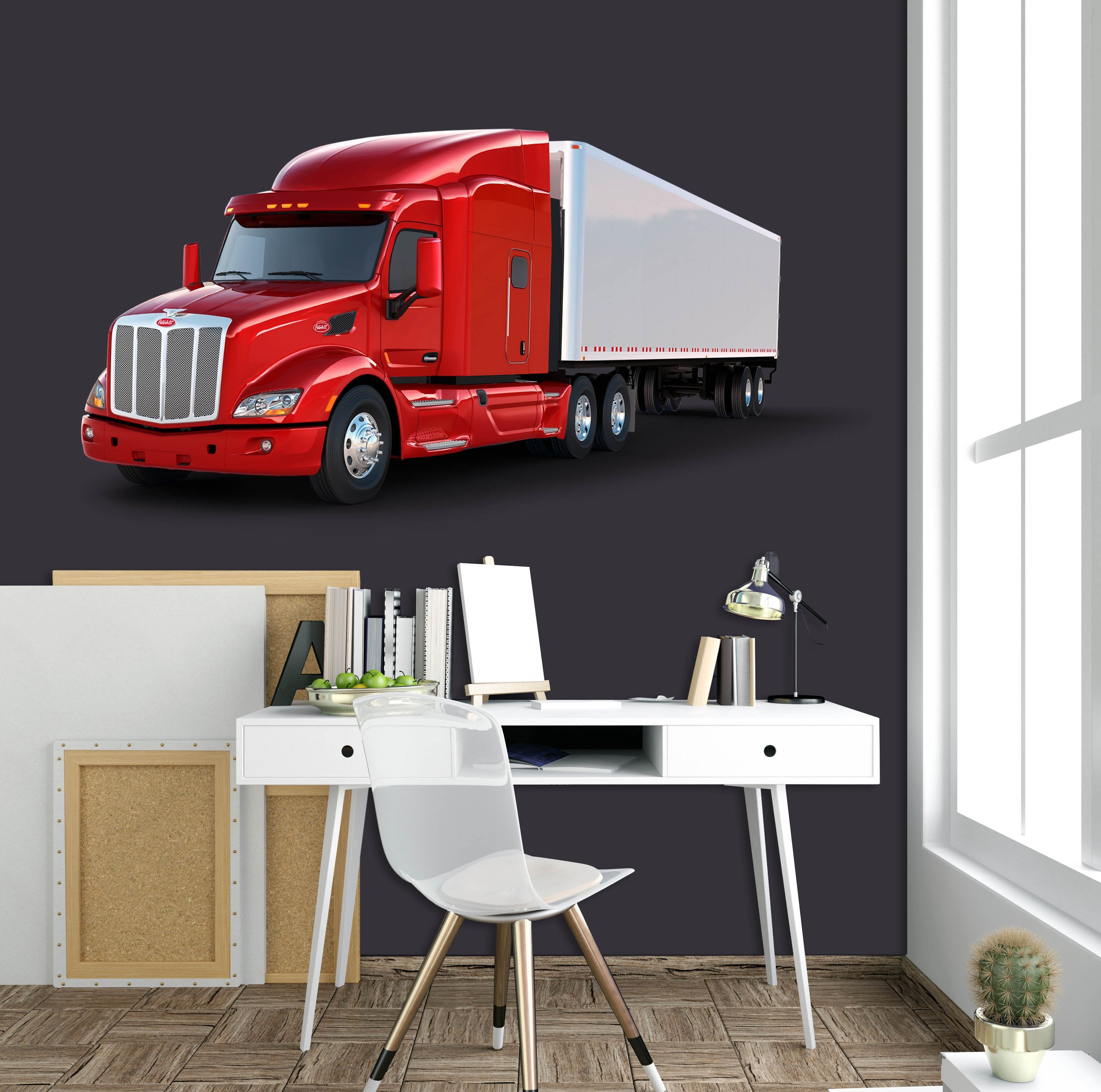 3D Tractor Red 0024 Vehicles Wallpaper AJ Wallpaper 