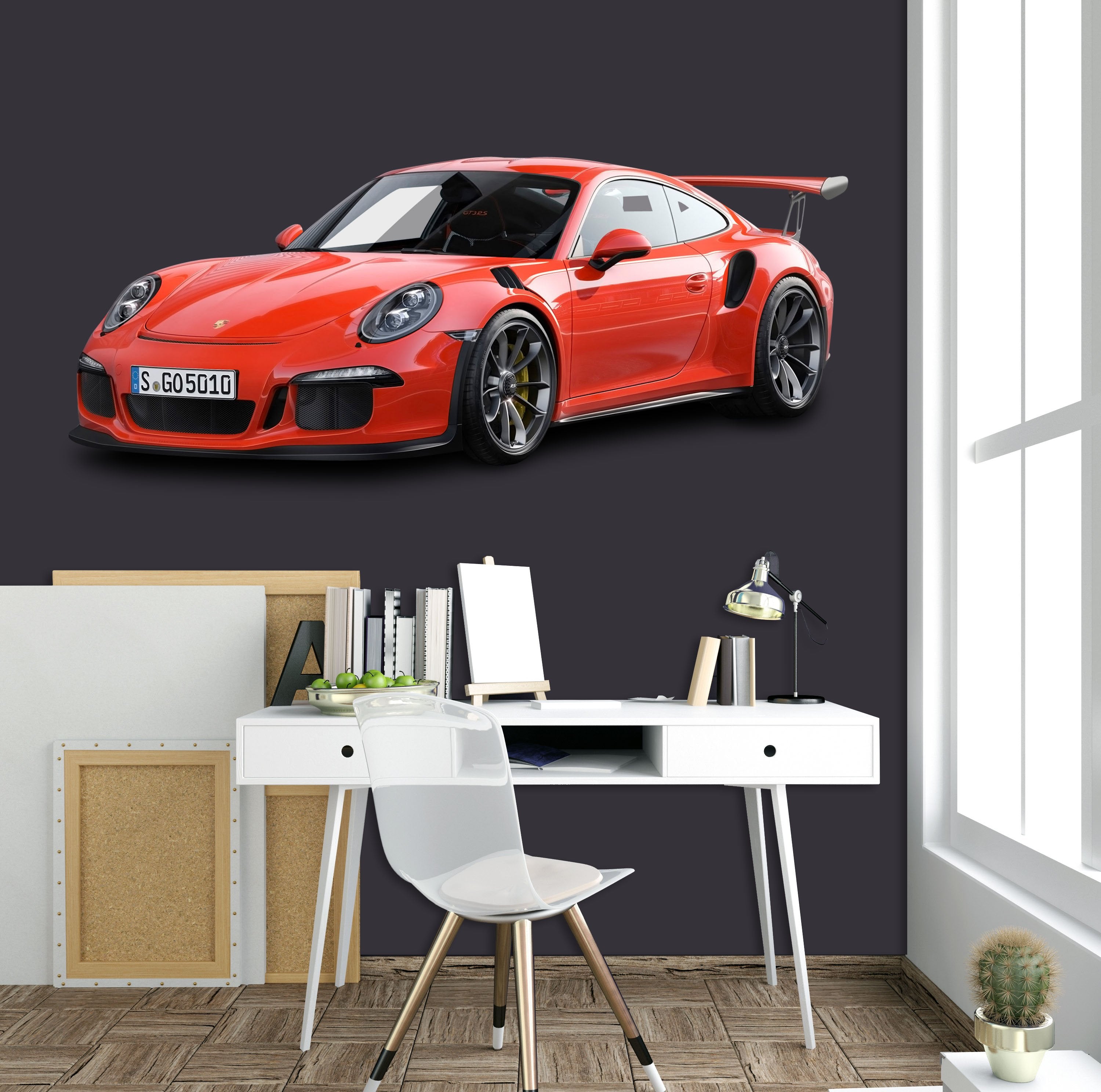 3D Sport Car RED 0227 Vehicles Wallpaper AJ Wallpaper 