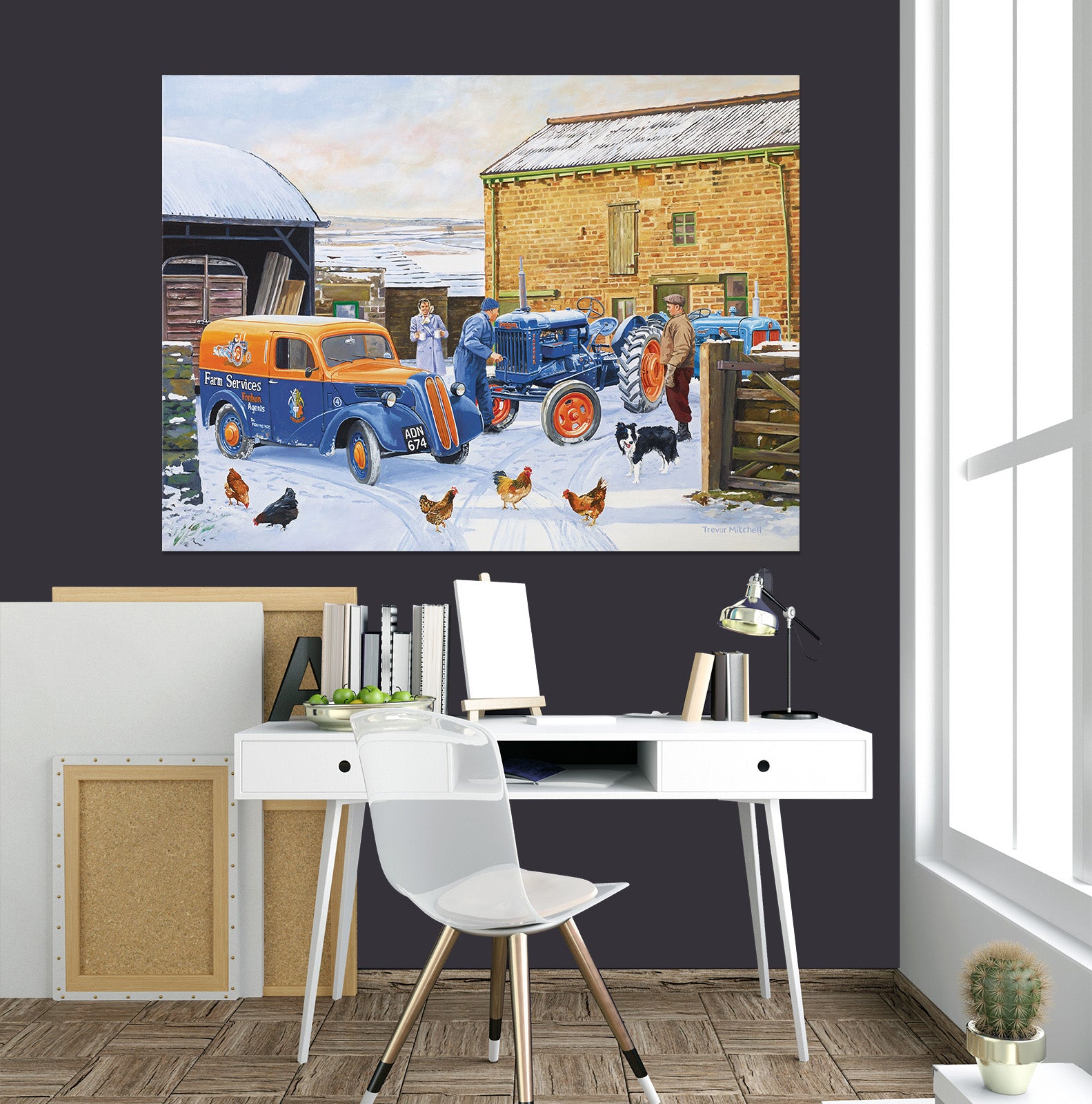 3D Snow Car Chicken 8933 Trevor Mitchell Wall Sticker