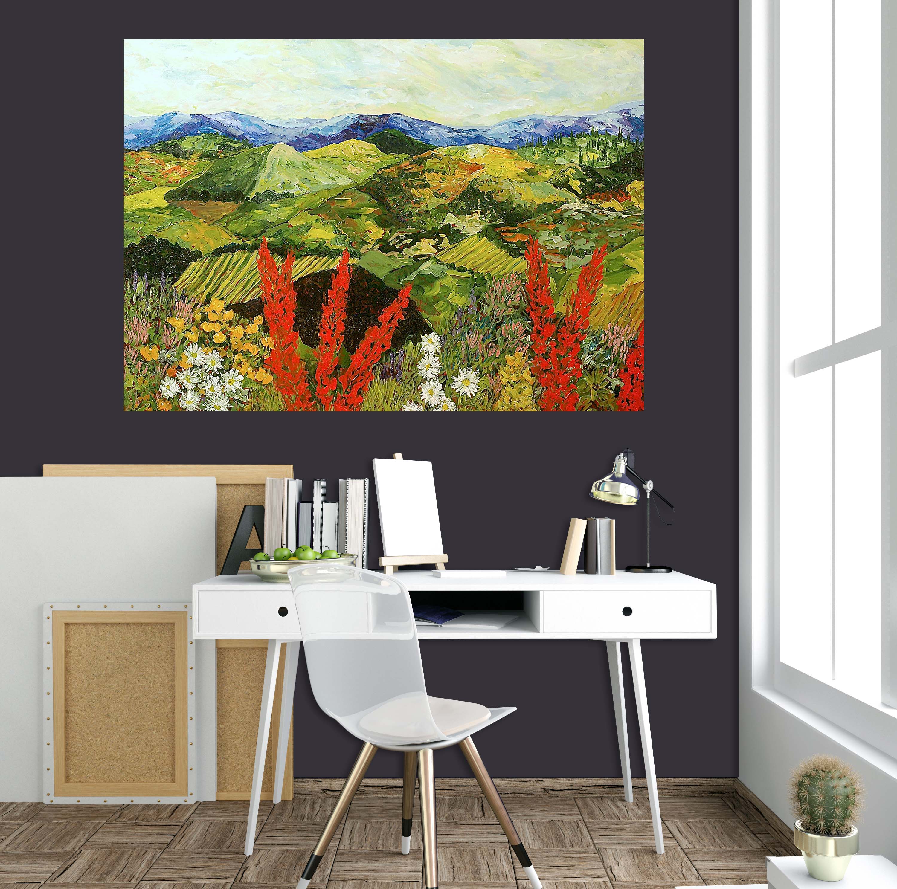 3D Red Flowers 140 Allan P. Friedlander Wall Sticker