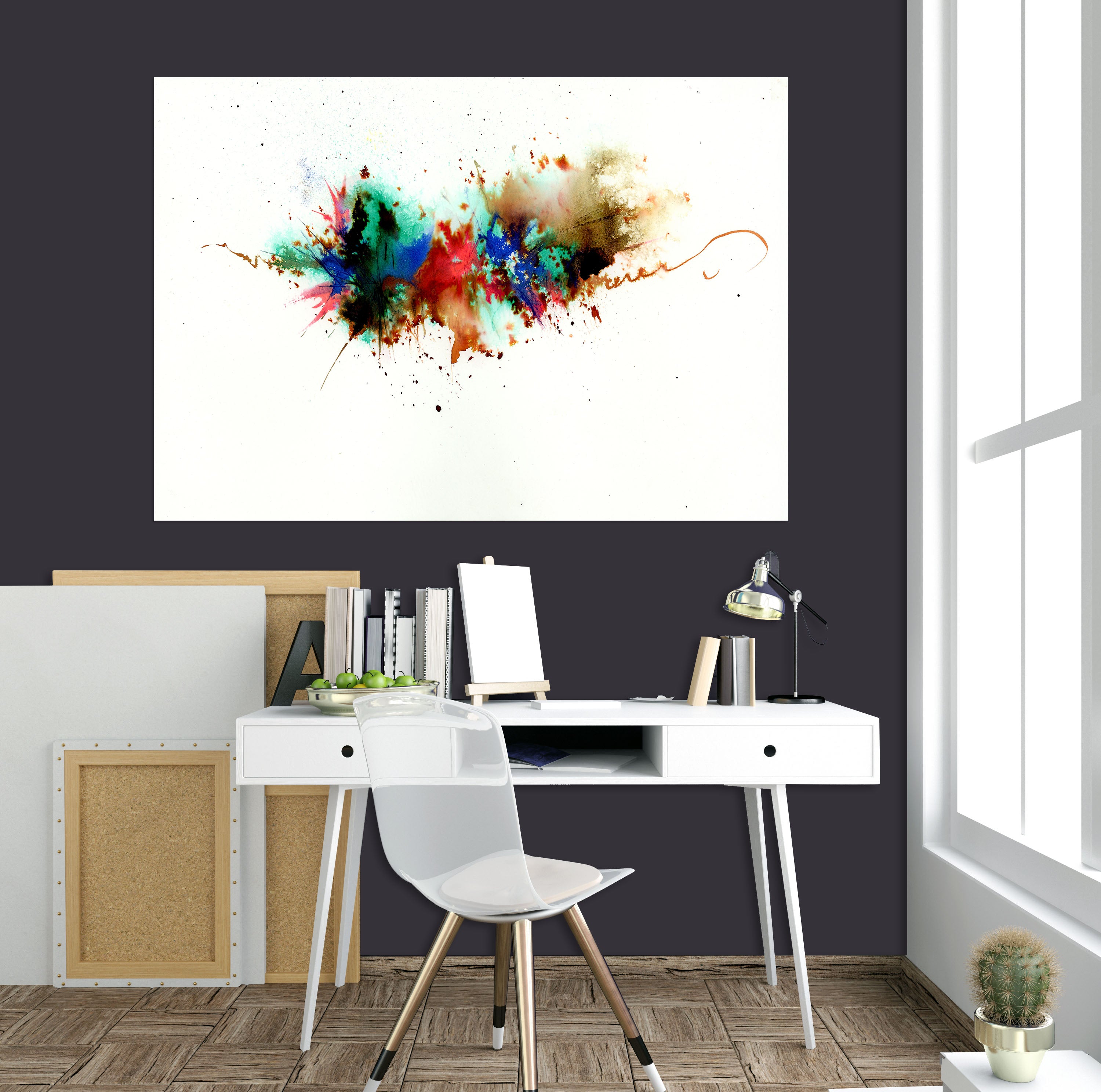 3D Color Ink Pattern 010 Anne Farrall Doyle Wall Sticker