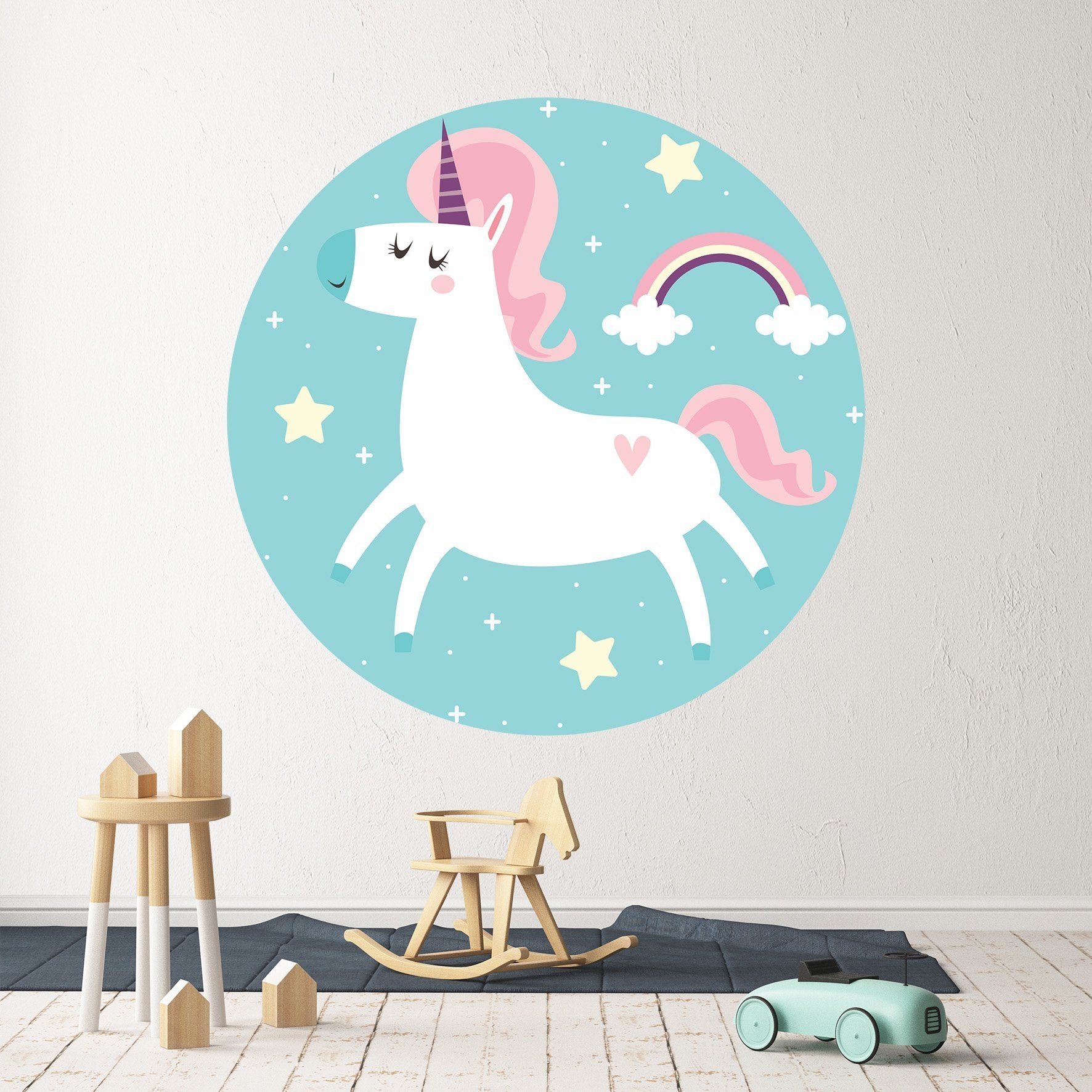 3D Cute Unicorn Rainbow 146 Wall Stickers Wallpaper AJ Wallpaper 