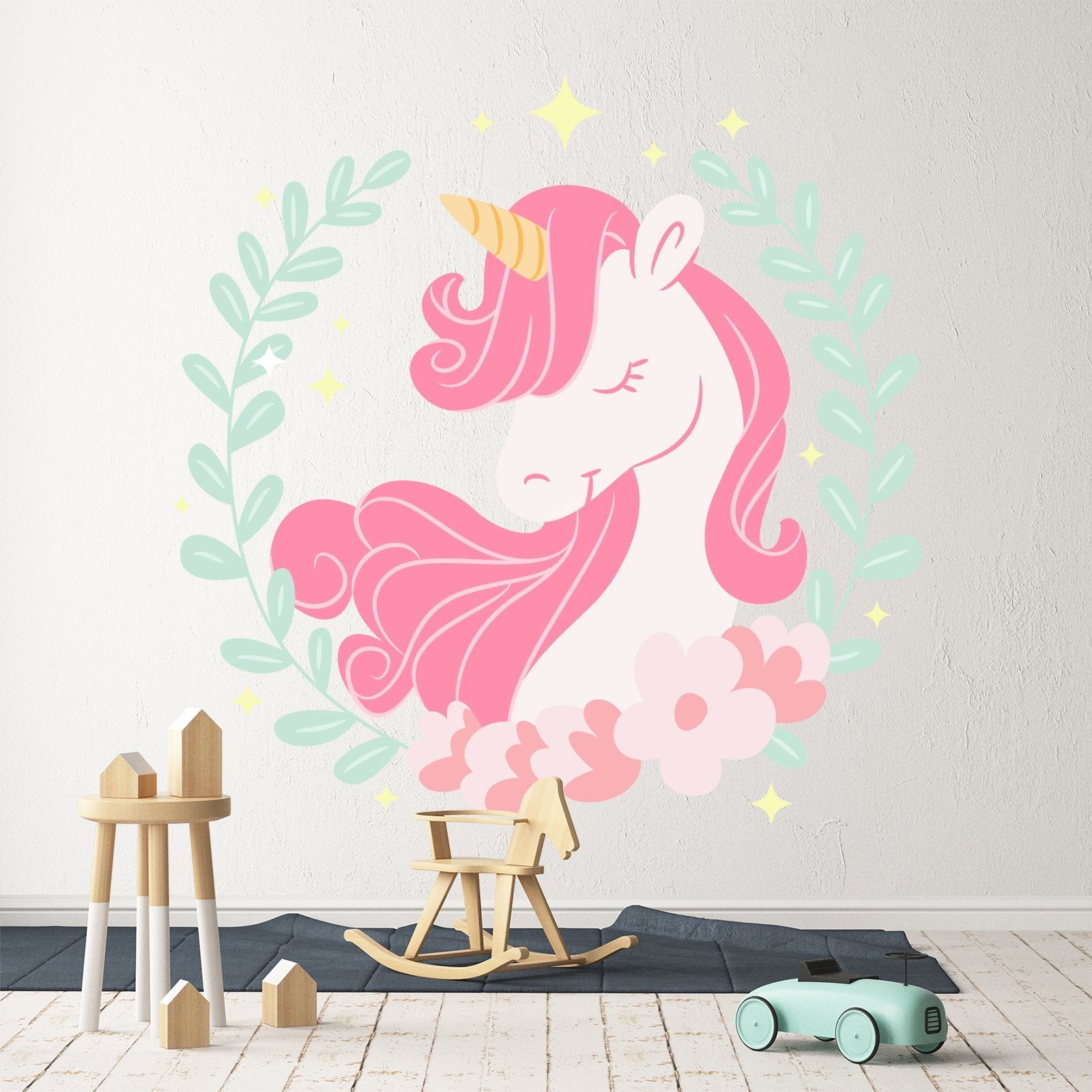 3D Powder Unicorn 231 Wall Stickers Wallpaper AJ Wallpaper 
