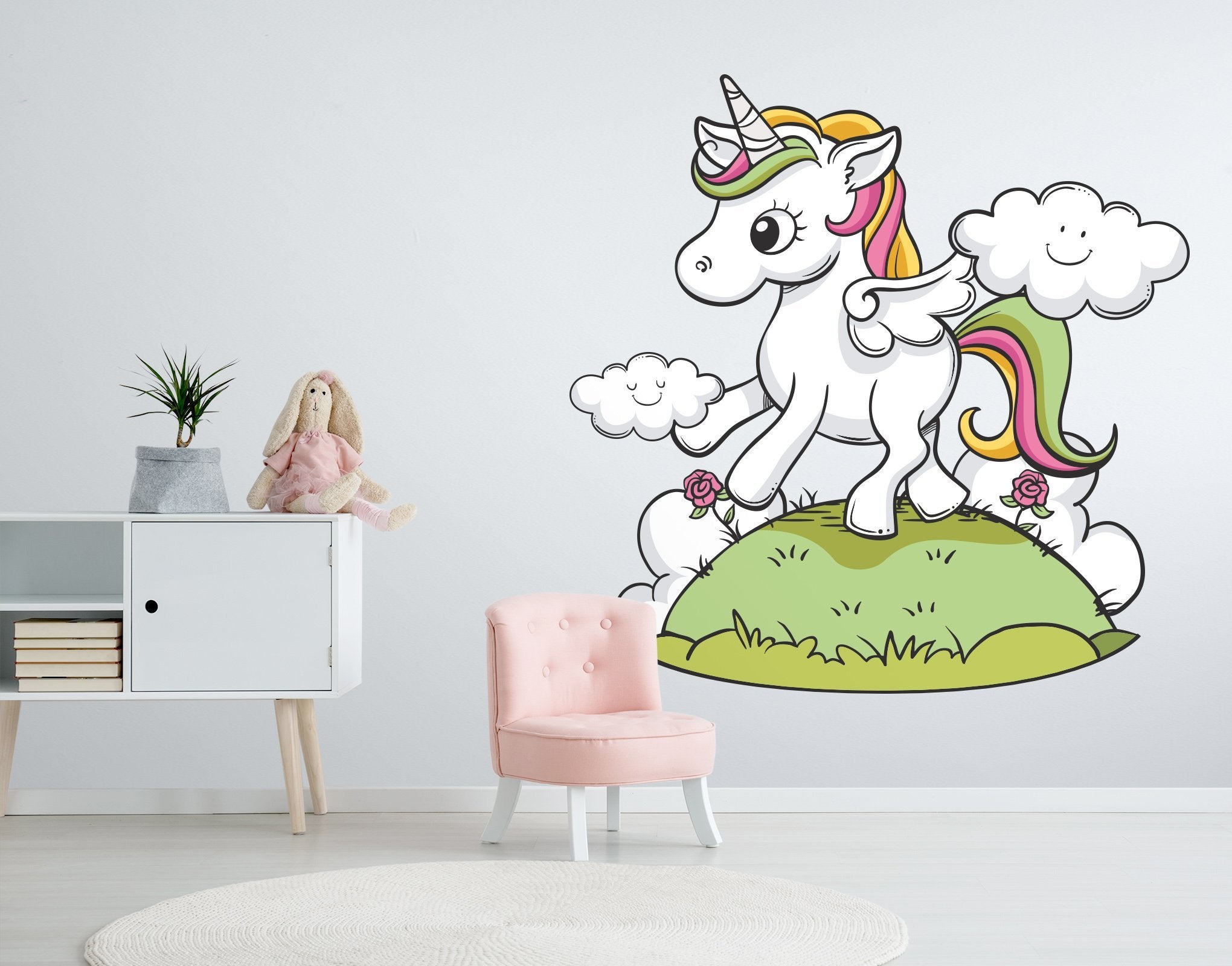 3D Unicorn Meadow 236 Wall Stickers Wallpaper AJ Wallpaper 