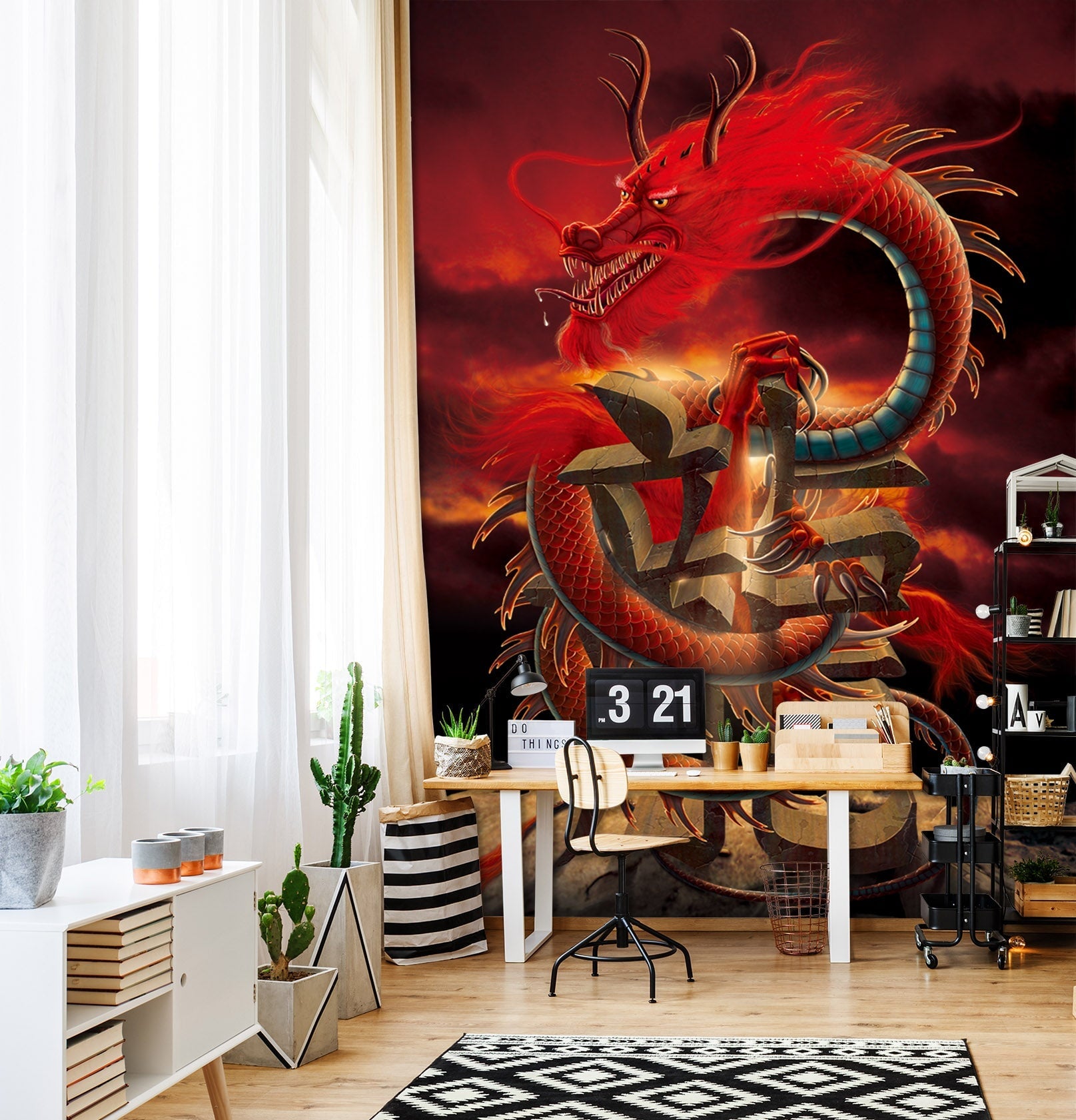 3D Red Dragon 1421 Wall Murals Exclusive Designer Vincent Wallpaper AJ Wallpaper 