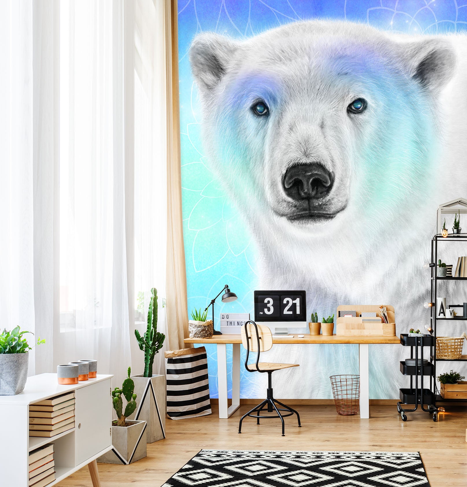 3D Polar Bear 8449 Sheena Pike Wall Mural Wall Murals