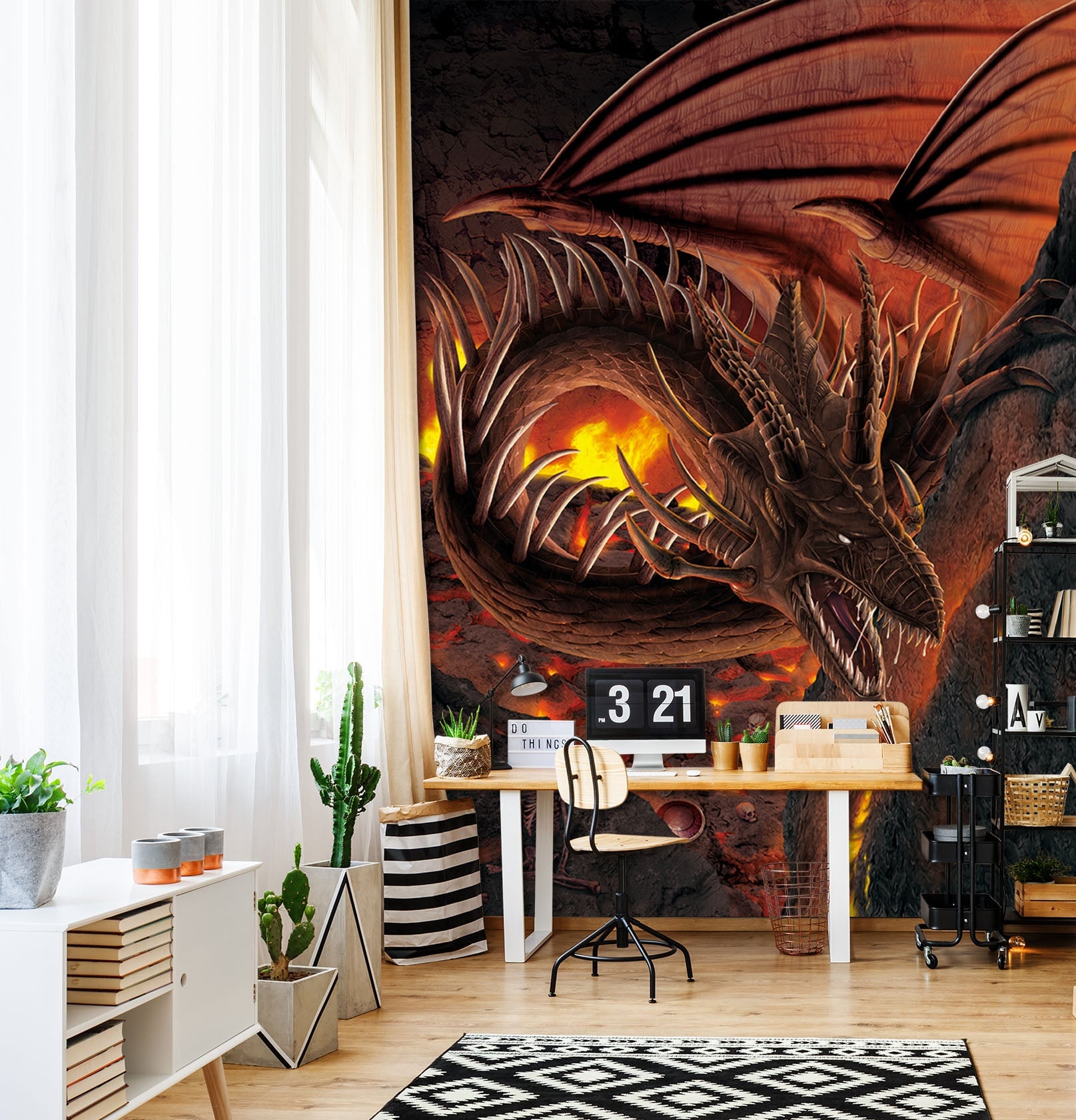 3D HellFire Dragon 1520 Wall Murals Exclusive Designer Vincent Wallpaper AJ Wallpaper 