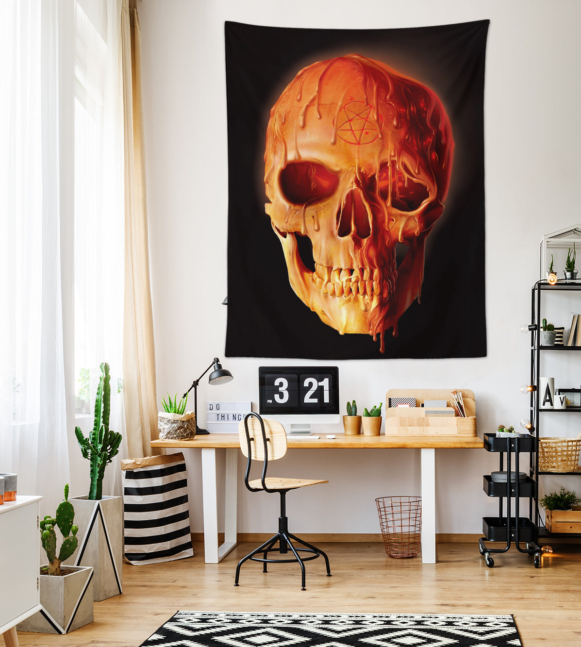 3D Skull 11751 Vincent Tapestry Hanging Cloth Hang