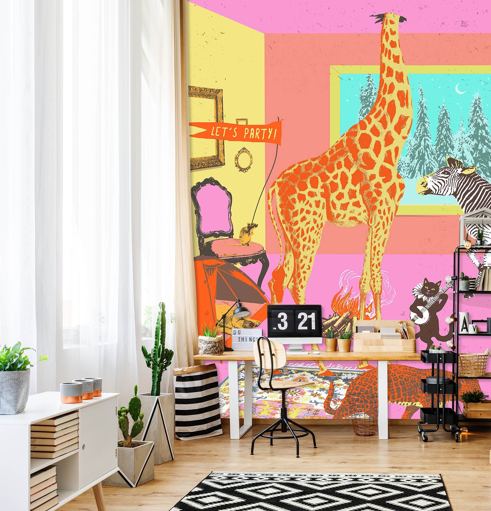 3D Lets Party 1408 Showdeer Wall Mural Wall Murals