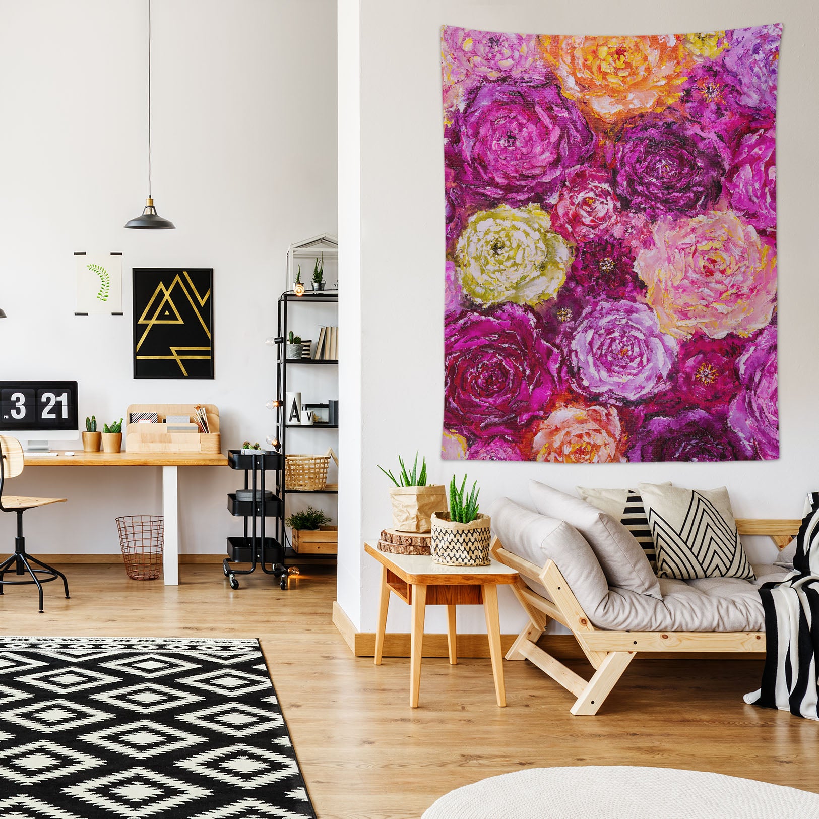 3D Purple Rose 3687 Skromova Marina Tapestry Hanging Cloth Hang