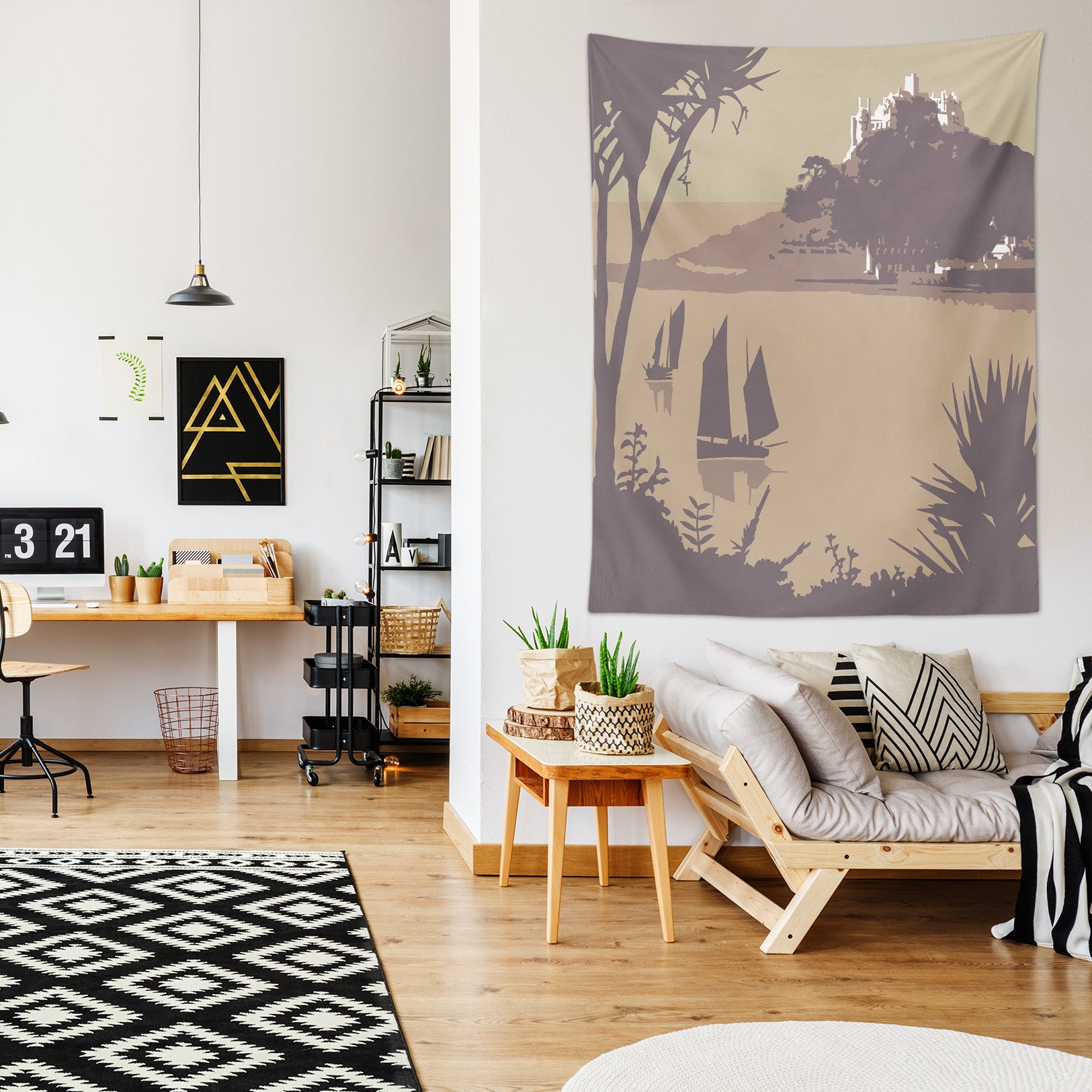 3D Mountain River 5344 Steve Read Tapestry Hanging Cloth Hang