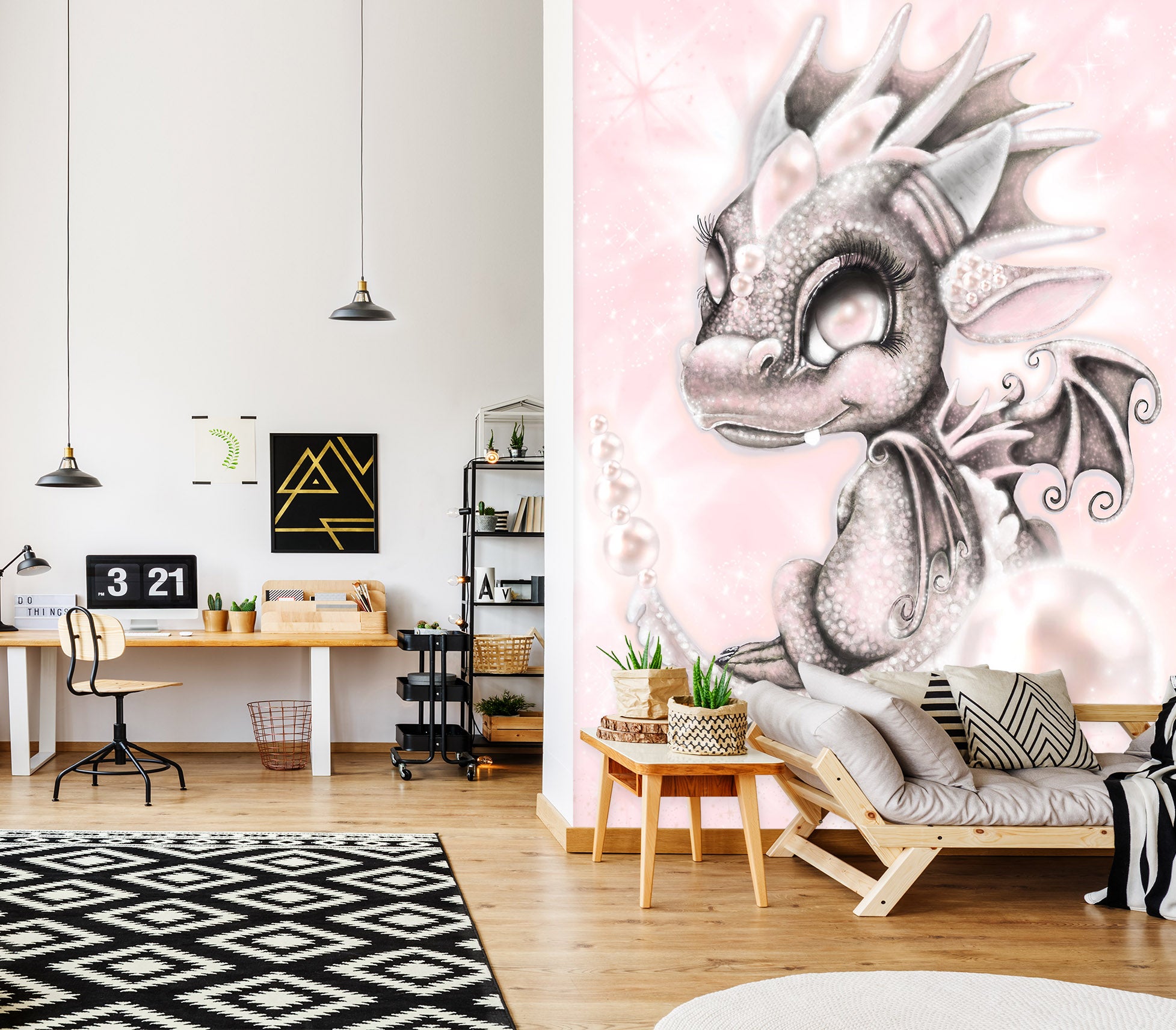 3D Gray Dragon 8437 Sheena Pike Wall Mural Wall Murals
