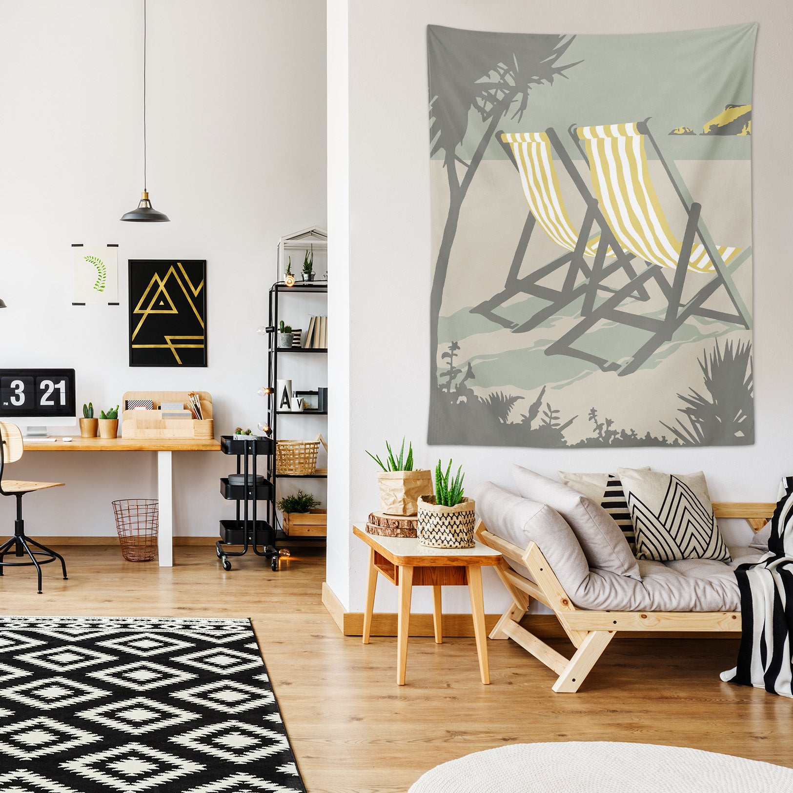 3D Yellow Chair 5361 Steve Read Tapestry Hanging Cloth Hang